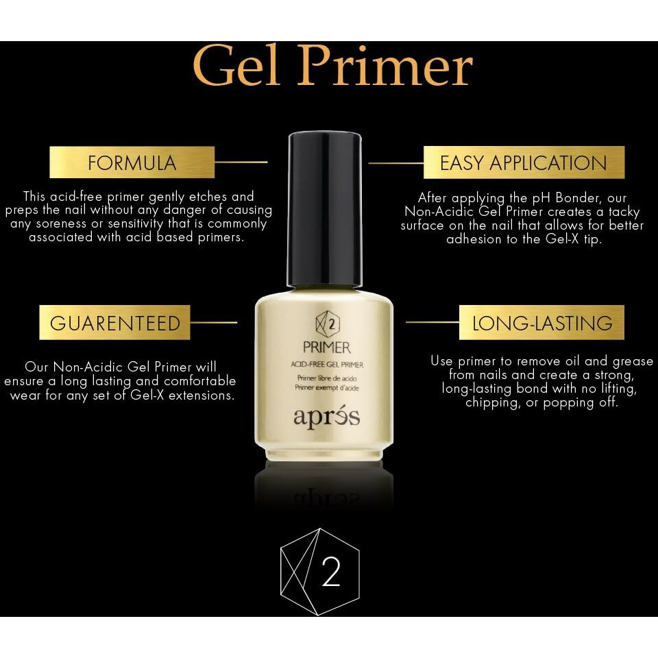 Apres Gel-X Liquid Essentials Set - Extend Gel  Ph Bonder  Acid-Free Gel Primer  Gel-X Prep Tip Primer