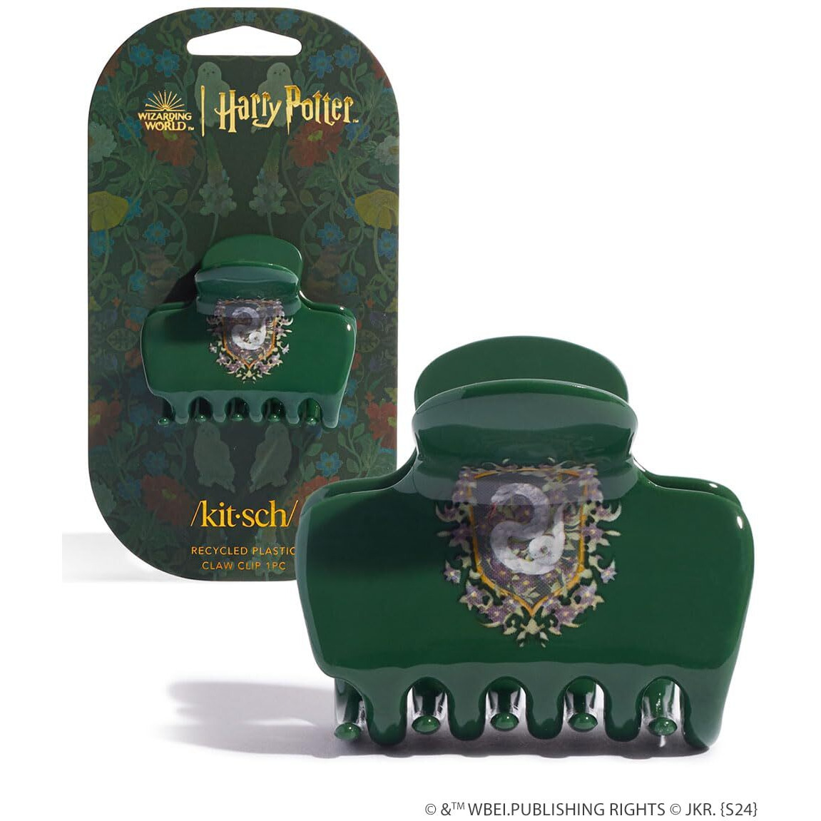 Harry Potter X Kitsch Jumbo Hair Clips - 2.3 Inches Big Hair Clips For Girls And Women | Stylish Hair Accessories | Large Claw Clips For Full Updo And Half Ponytail - Slytherin - 1Pc