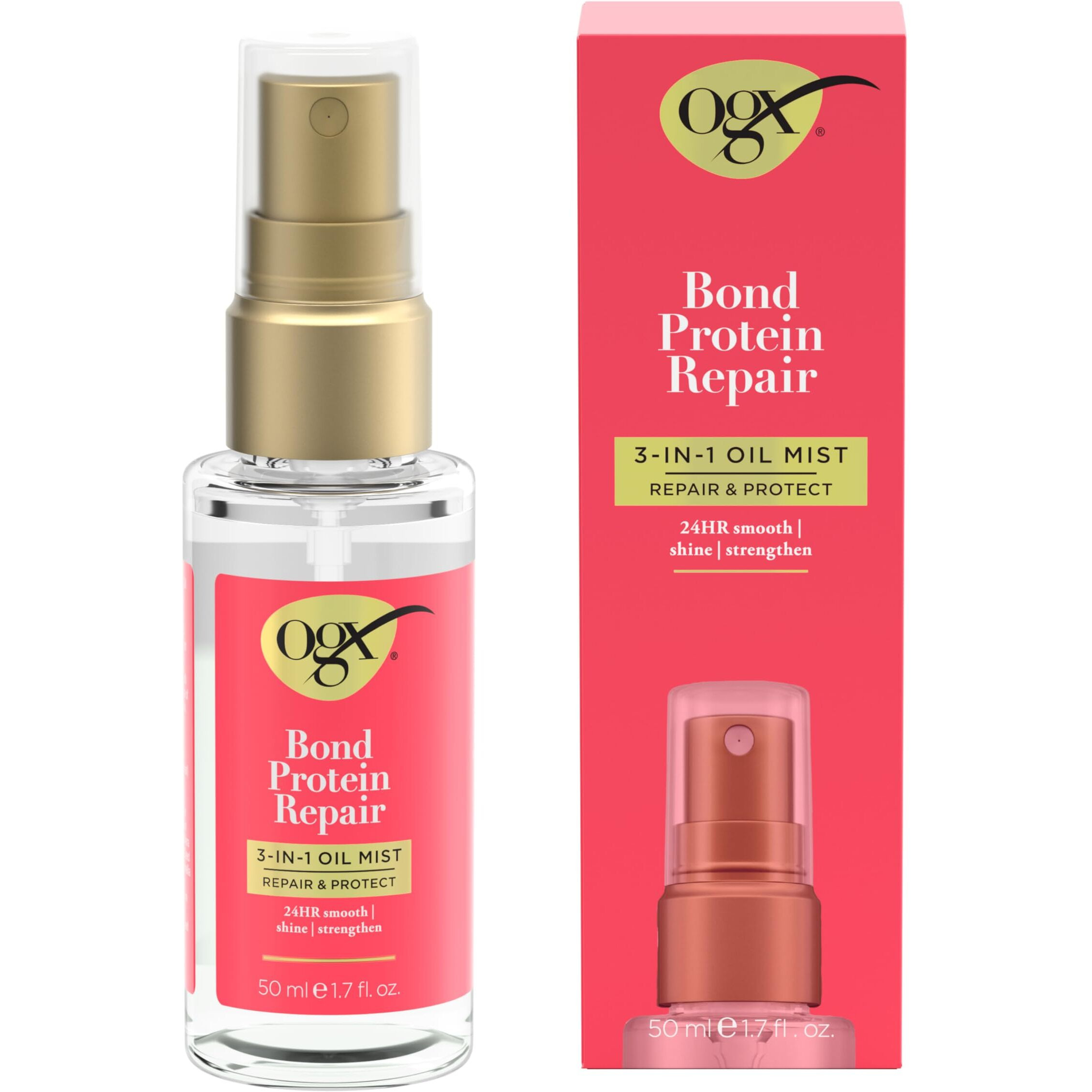 Ogx Repair & Protect Bond Protein Repair 3-In-1 Oil Mist  Multi-Benefit Hair Oil Protects Dry  Damaged Hair Against Frizz  Strengthens  & Maintains Shine  1.7 Fl. Oz