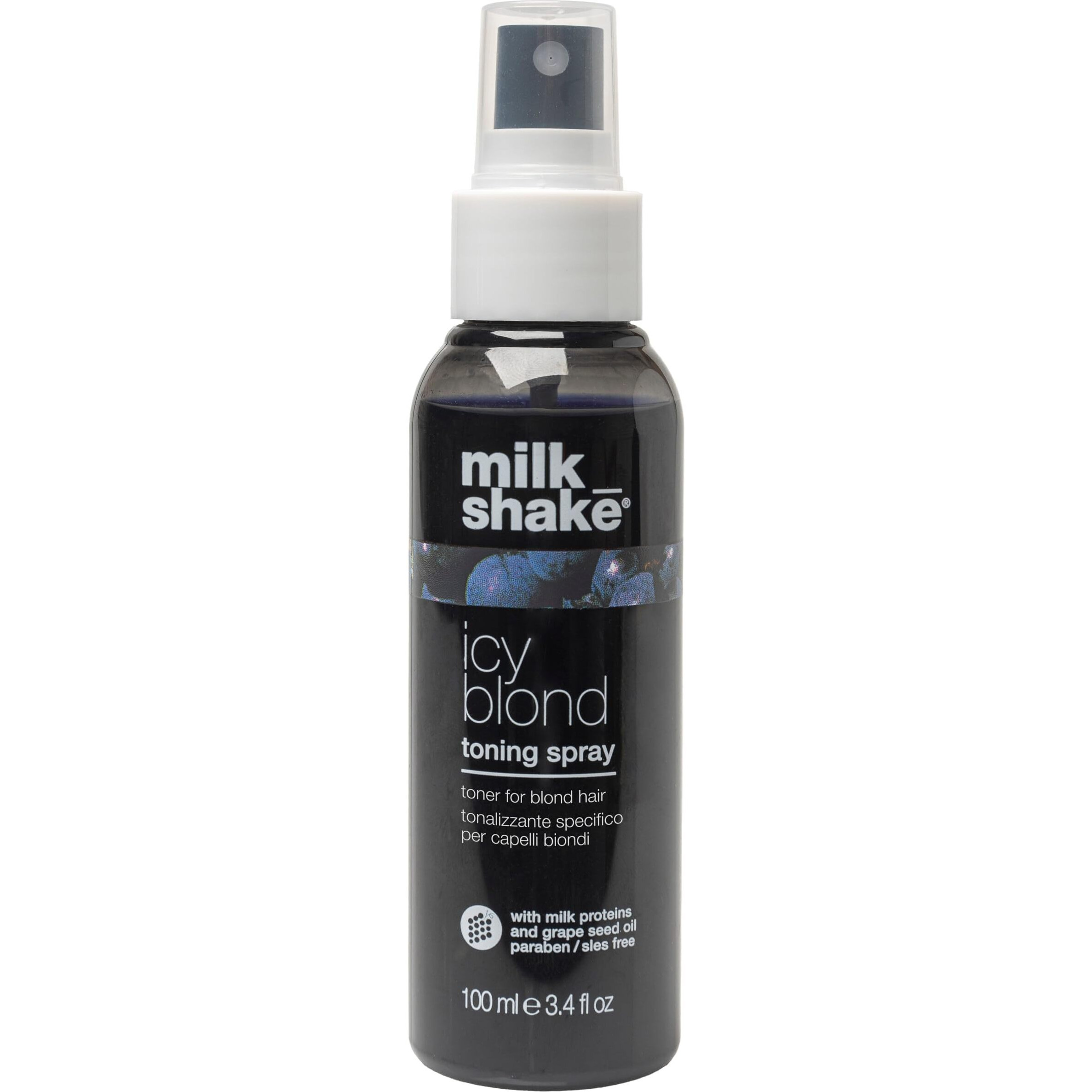 Milk_Shake Icy Blond Toning Spray - Blonde Hair Black Pigment Spray | Counteracts Brass Deposits Ash| Strengthens And Hydrates | 3.4 Fl Oz (100 Ml)