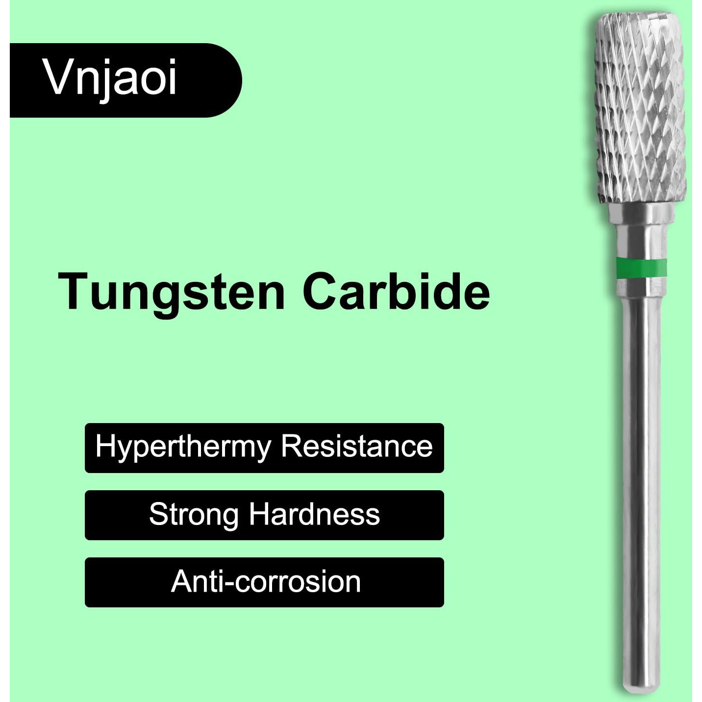 Vnjaoi Professional Electric Nail Drill Bits 3/32"" Carbide Bit Cuticle Drill Bits Nail Files For Fast Remove Acrylic Or Hard Gel Nail Drill Bit For Manicure Pedicure(Silver  Coarse Grit)