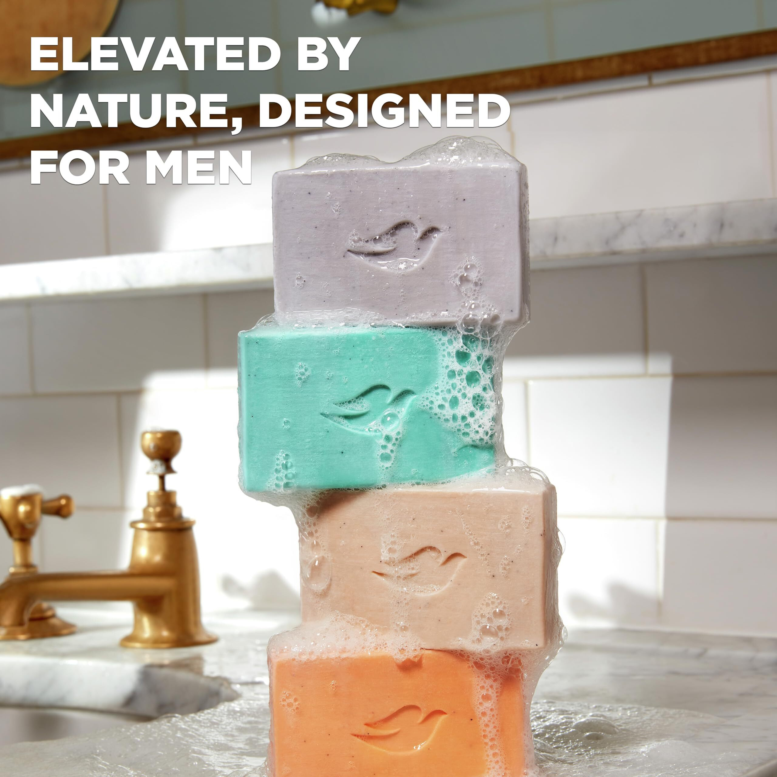 Dove Men + Care Cleansing Soap Bar 4 Count To Rebuild Skin In The Shower Mixed Formulated Plant Based Ingredients 3.51 Oz