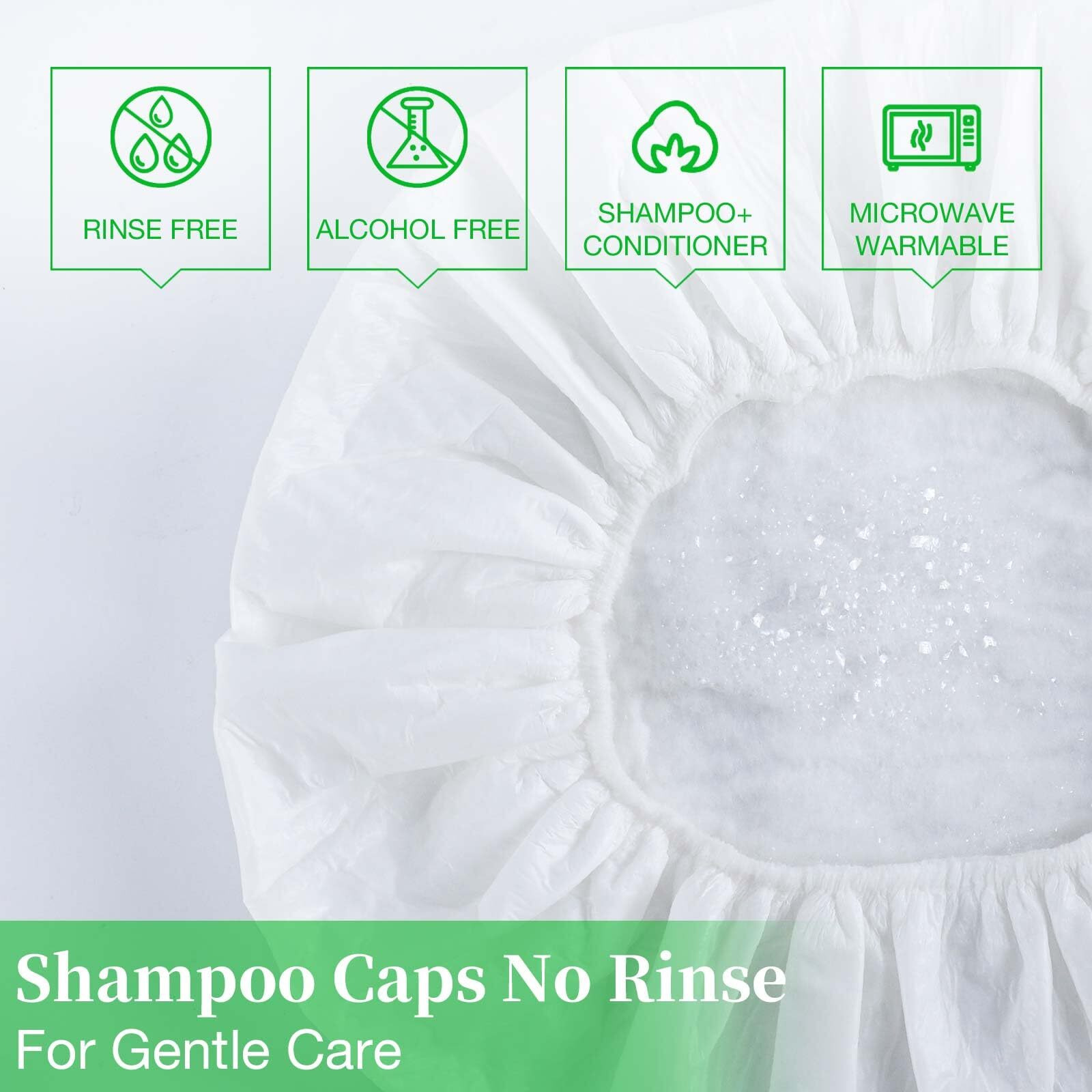 Shampoo Caps No Rinse Waterless Hair Washing Shower Caps 12 Packs For Elderly  Women  Hospital  Camping