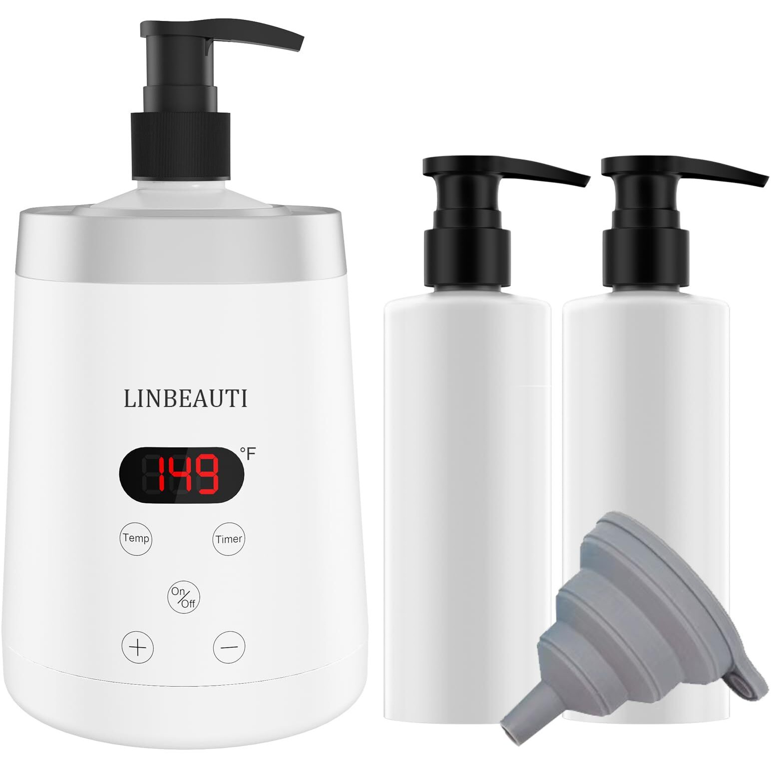 Massage Oil Warmer Bottle Professional Lotion Heater For Spa  Automatic Oil Warmer Heated Oil Lotion Cream For Salon  Barber Shops  Home  With Two Oil Bottle Dispenser (White)