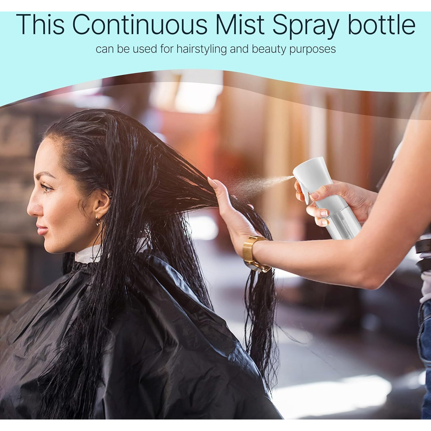 Beautifybeauties Hair Spray Bottle - Ultra Fine Continuous Water Mister For Hairstyling  Cleaning  Plants  Misting & Skin Care (White  6.8 Ounces)