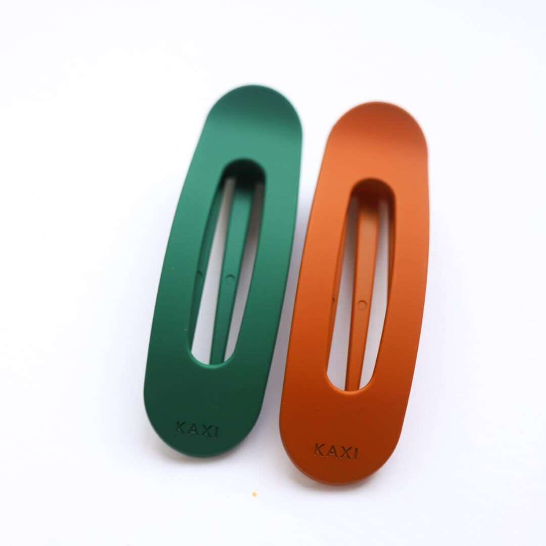 Kaxi Lay Down Hair Claw | Perfect For Thick & Thin Hair | Strong Clip Teeth | 2-Pack (Rust & Dark Green)