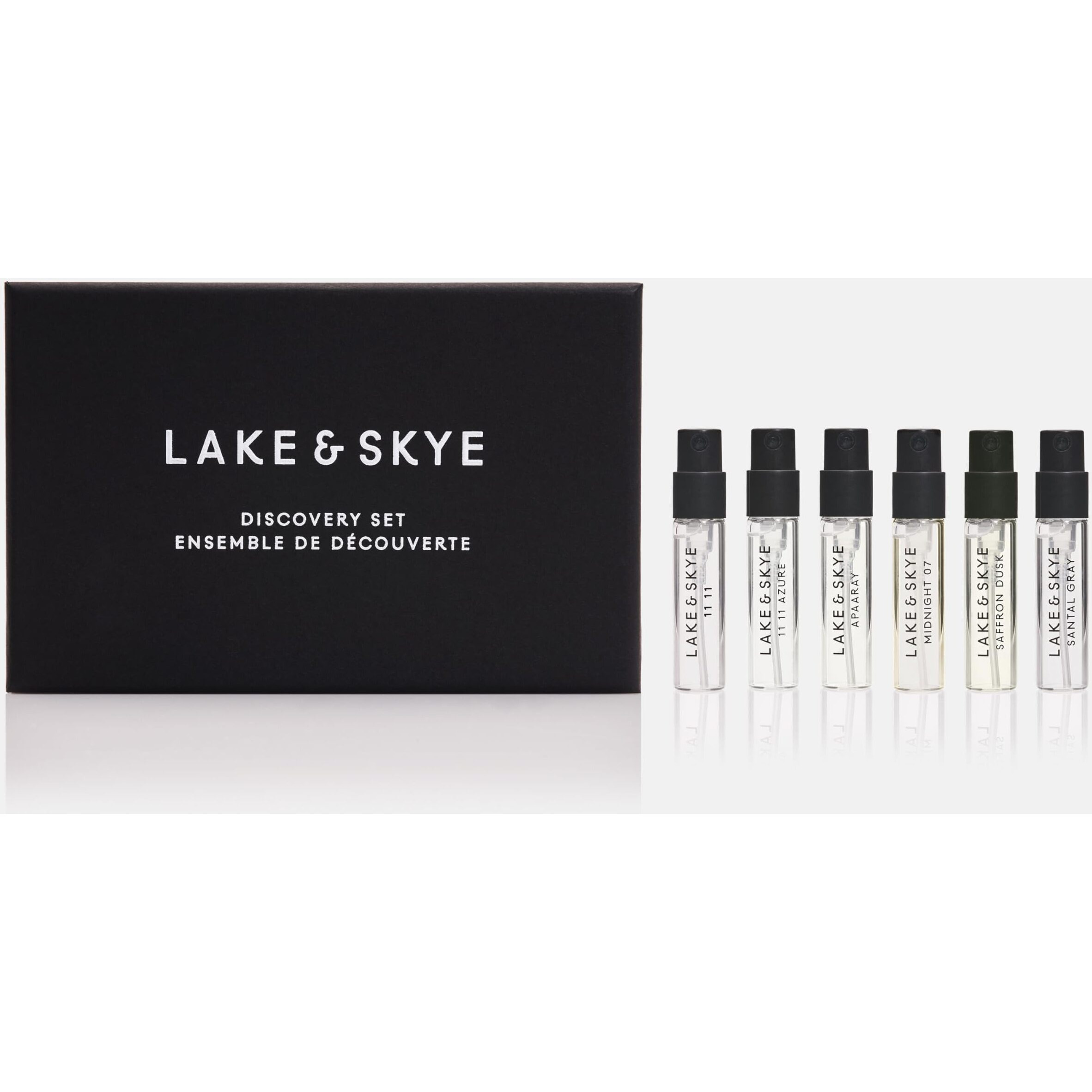 Lake & Skye 6 Piece Discovery Set - Includes 11 11  11 11 Azure  Apaaray  Midnight 07  Saffron Dusk And Santal Gray - 0.06 Fl Oz Ea (2 Ml Ea)