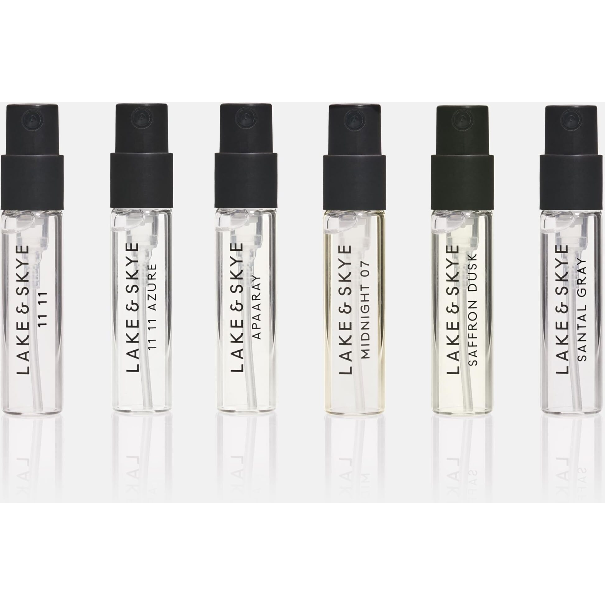 Lake & Skye 6 Piece Discovery Set - Includes 11 11  11 11 Azure  Apaaray  Midnight 07  Saffron Dusk And Santal Gray - 0.06 Fl Oz Ea (2 Ml Ea)