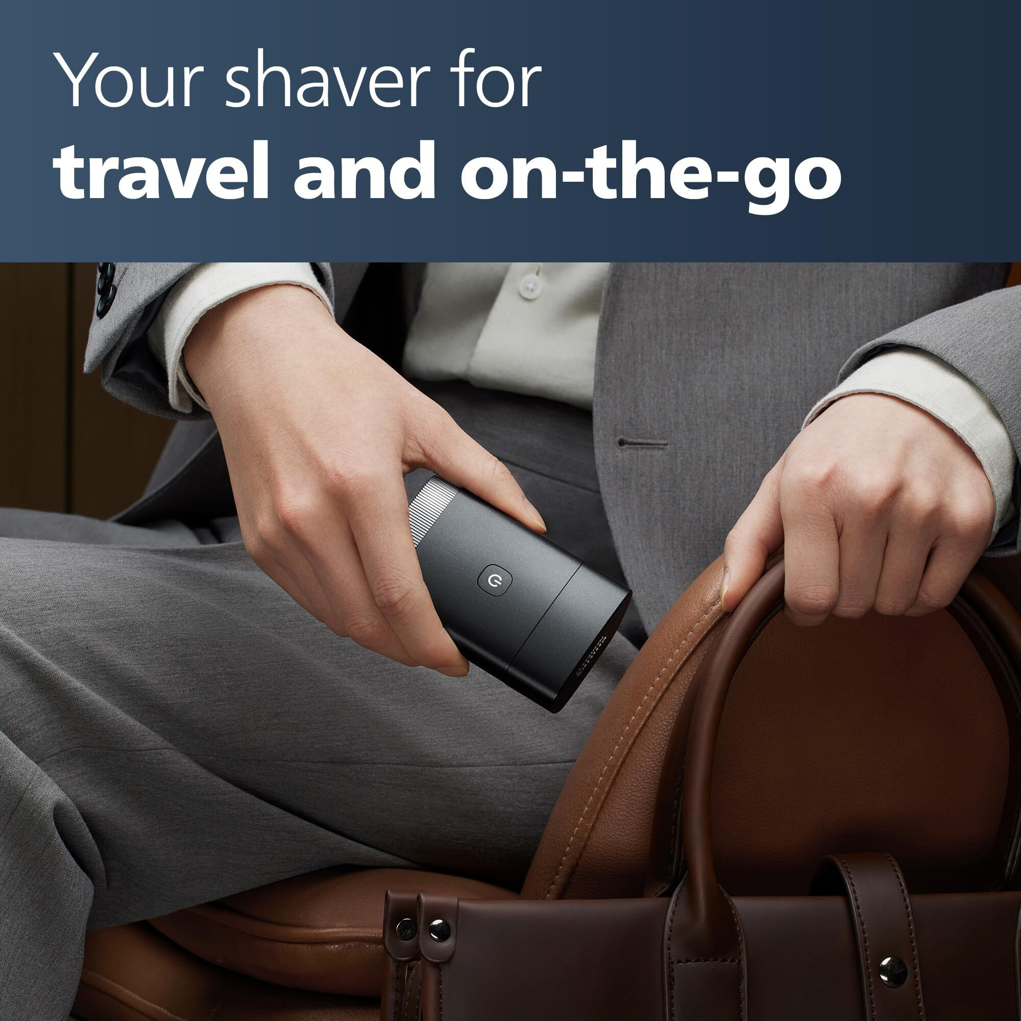Philips Norelco Compact Portable Men's Travel Electric Wet & Dry Facial Shaver  Rechargeable For On-The-Go  2 Month Battery Life On 1 Charge  Waterproof  With Travel Case & Protective Cap  Pq888/81