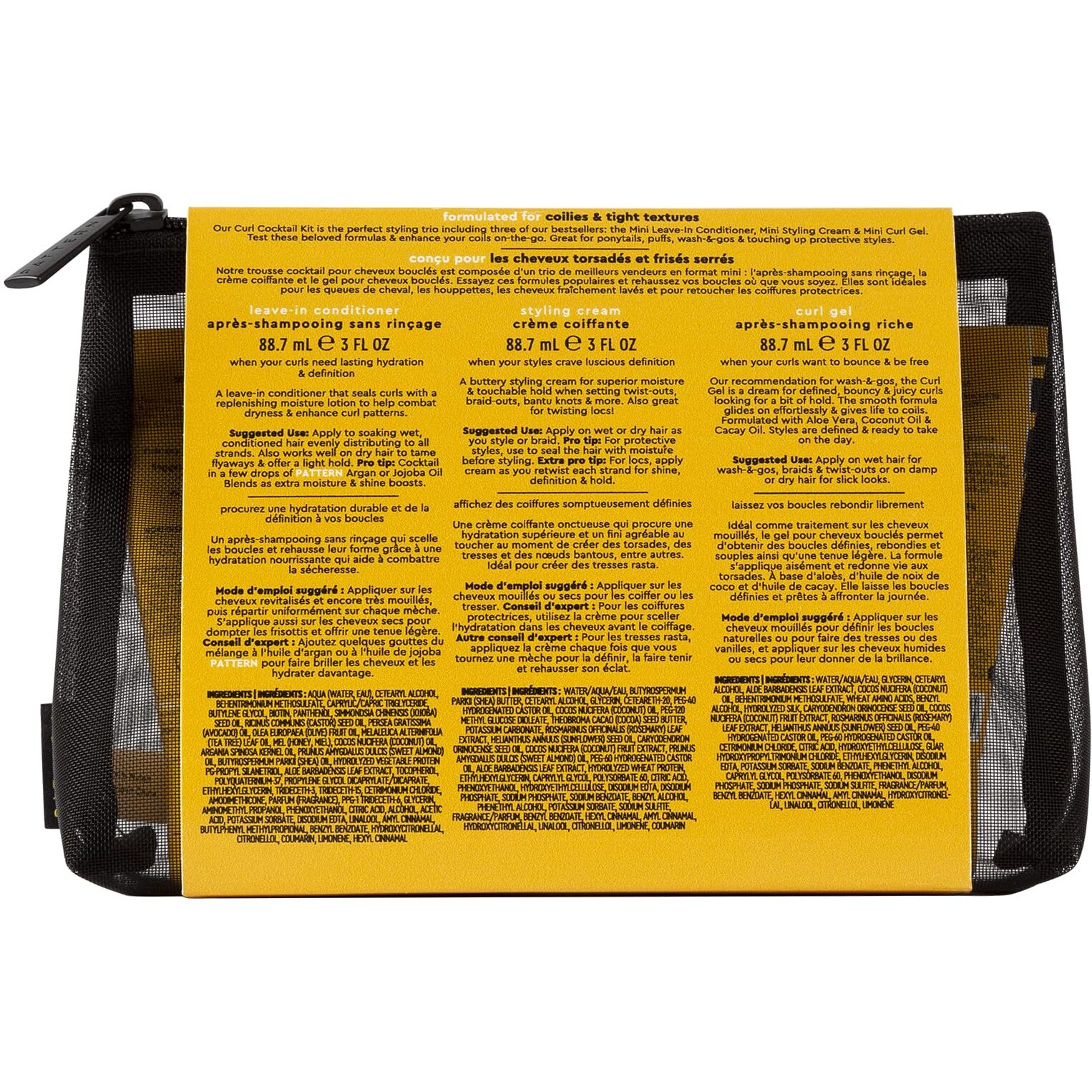 Pattern By Tracee Ellis Ross Curl Cocktail Kit Leave-In Conditioner  Styling Cream  And Curl Gel