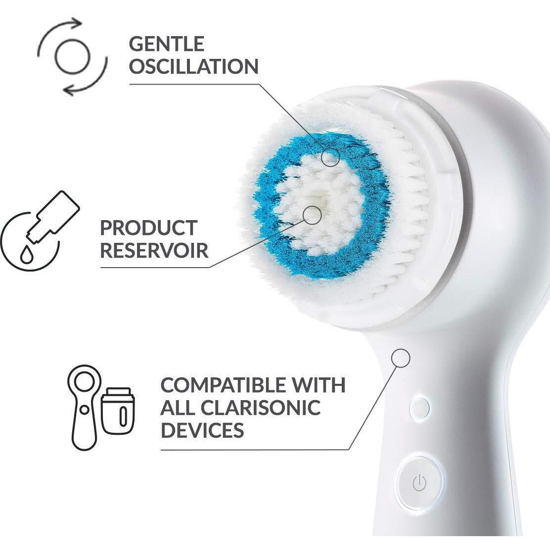 Brush Head Replacement Compatible With Clarisonic Mia 1  Mia 2  Mia Fit  2 Pack  Deep Pore Facial Cleansing