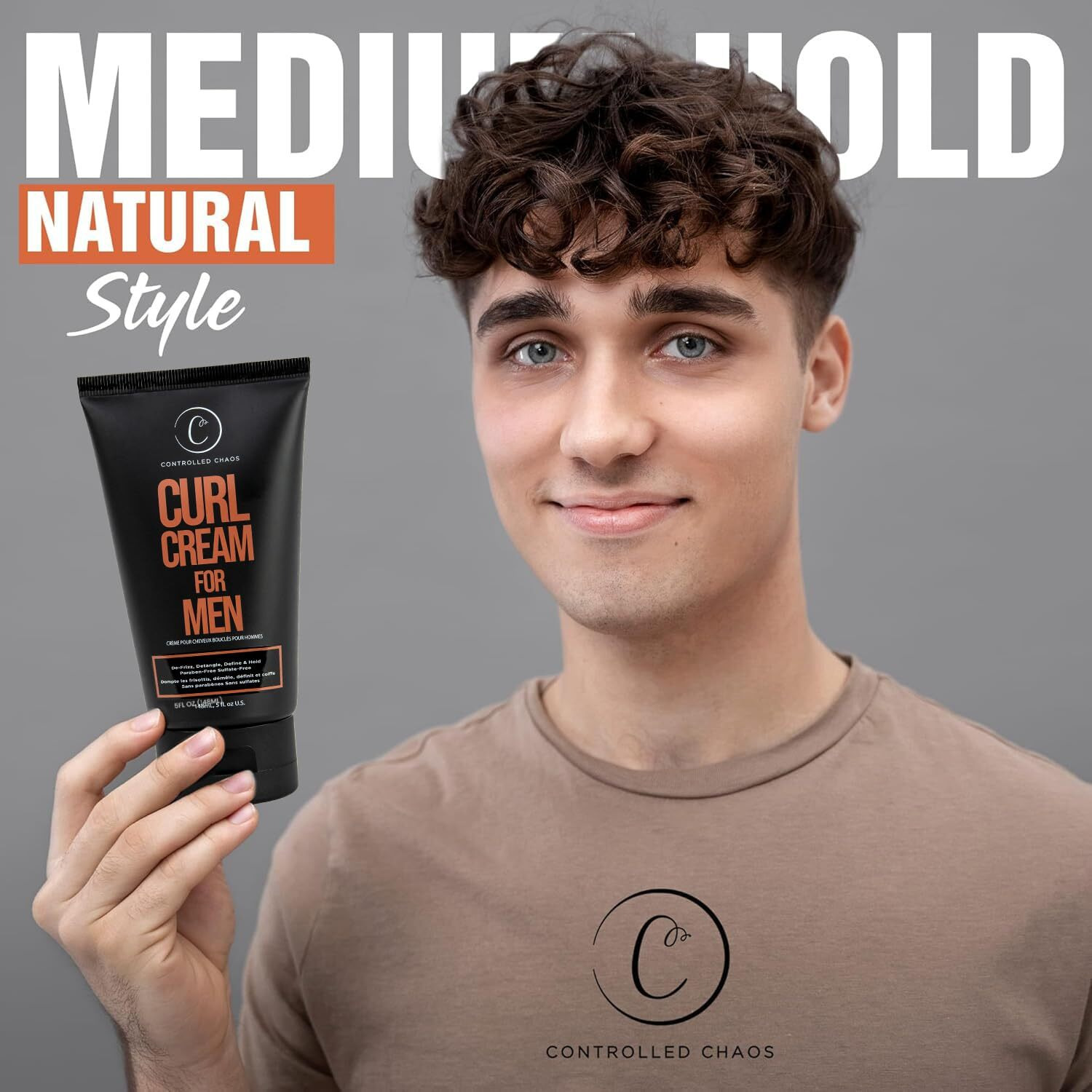 Controlled Chaos Curl Cream For Men - Hair Styling Cream For Wavy And Curly Hair With Shea Butter  Jojoba Oil  Coconut Oil  Add Smoothness  Anti-Frizz  Sulfate-Free Curl Cream (5Oz)