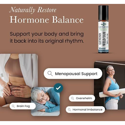 Genesis Wild Yam Roll On Natural Hormonal Support - Promotes Relief From Menopause & Perimenopause Symptoms. Hot Flashes  Night Sweats  Mood Swings  And Low Energy. Natural & Organic Made In The Usa