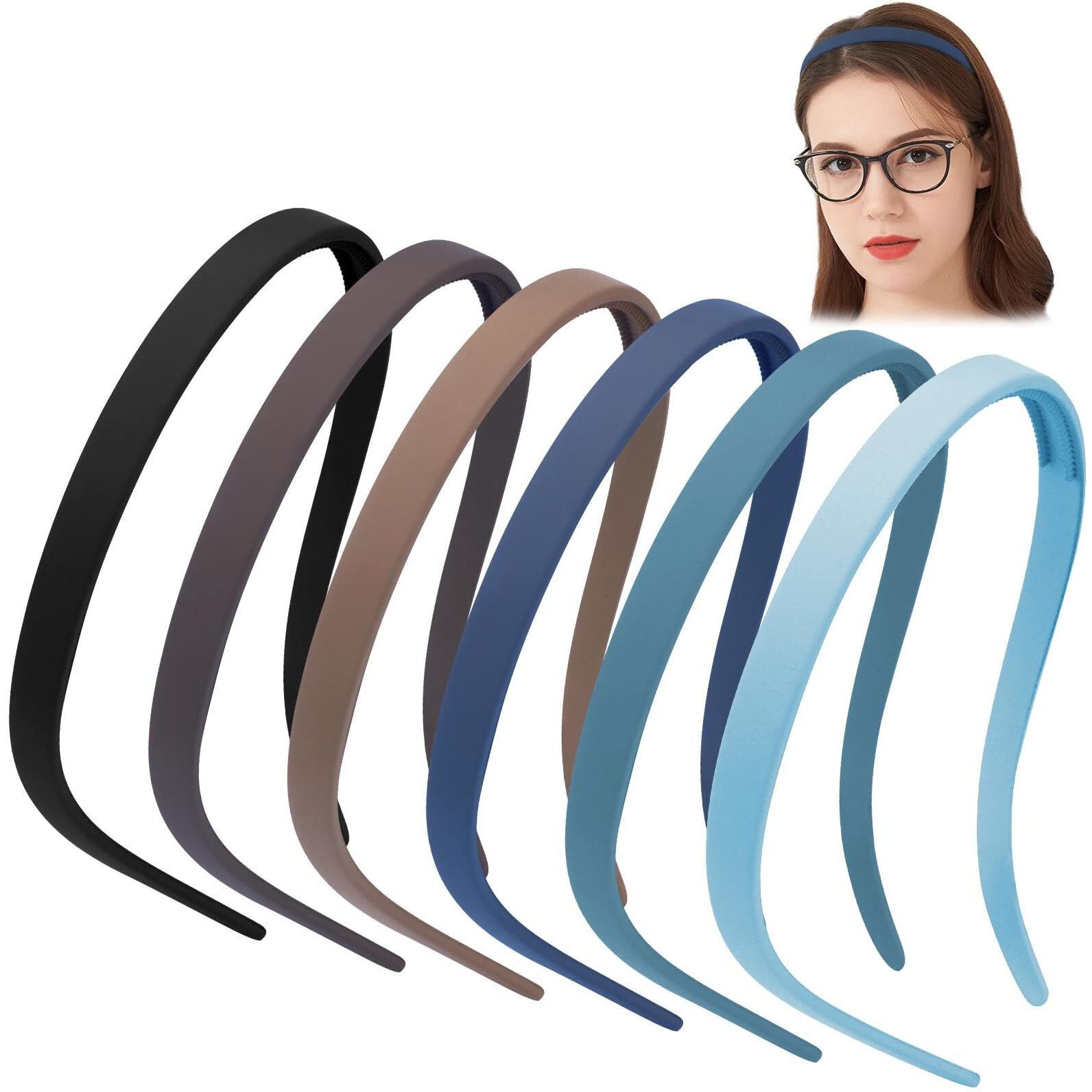 Tobatoba Headbands For Glasses Wearers No Pressure No Headache Headbands Square Headband Sunglasses Headband For Women Comfortable Headbands For Girls  Womens Headbands Non Slip With Teeth 6Pcs