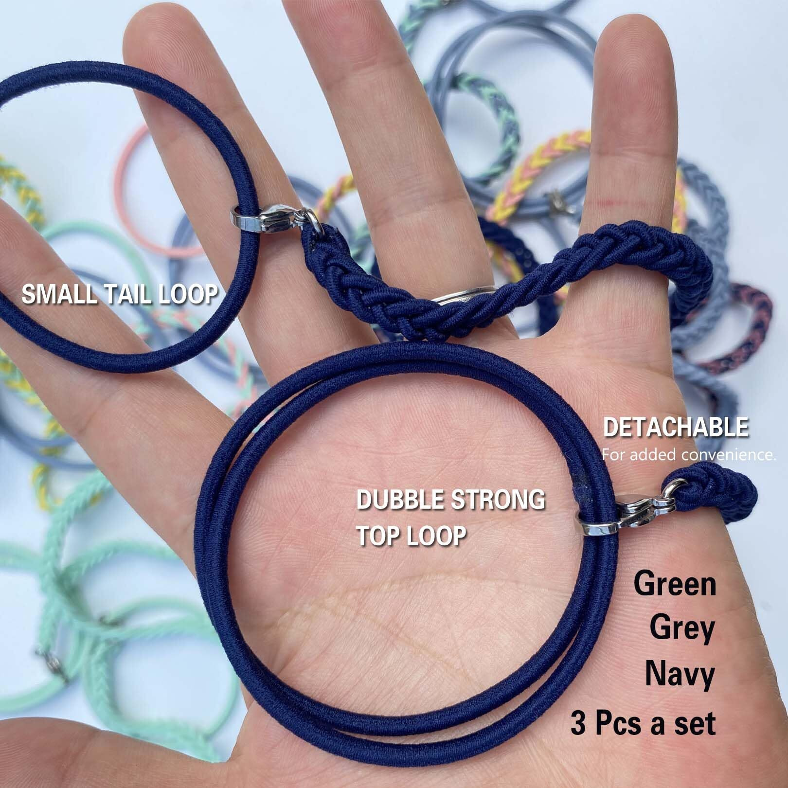 Elastic Hair Ties For Sports  16 Inch Long Ponytail Holders For Man  Mix Color Braided Pony Tail Wrap For Wind And Water 3 Pcs