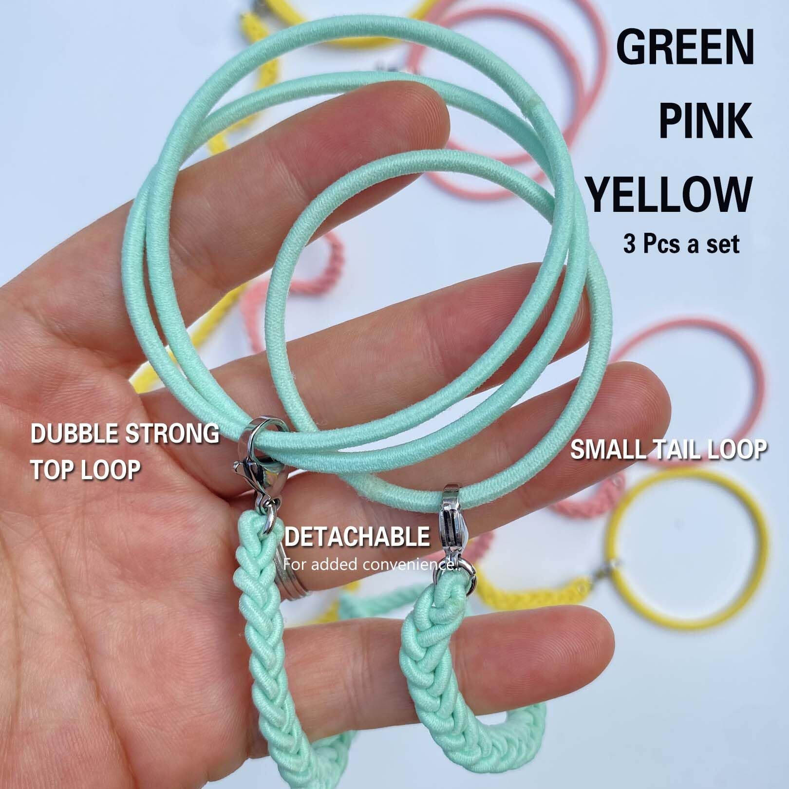 Hair Ties For Sports  Elastic Hair Tie 16 Inch Longhairs Ponytail Holders  Colorful Braided Pony Tail Wrap For Wind And Water 3 Packs C