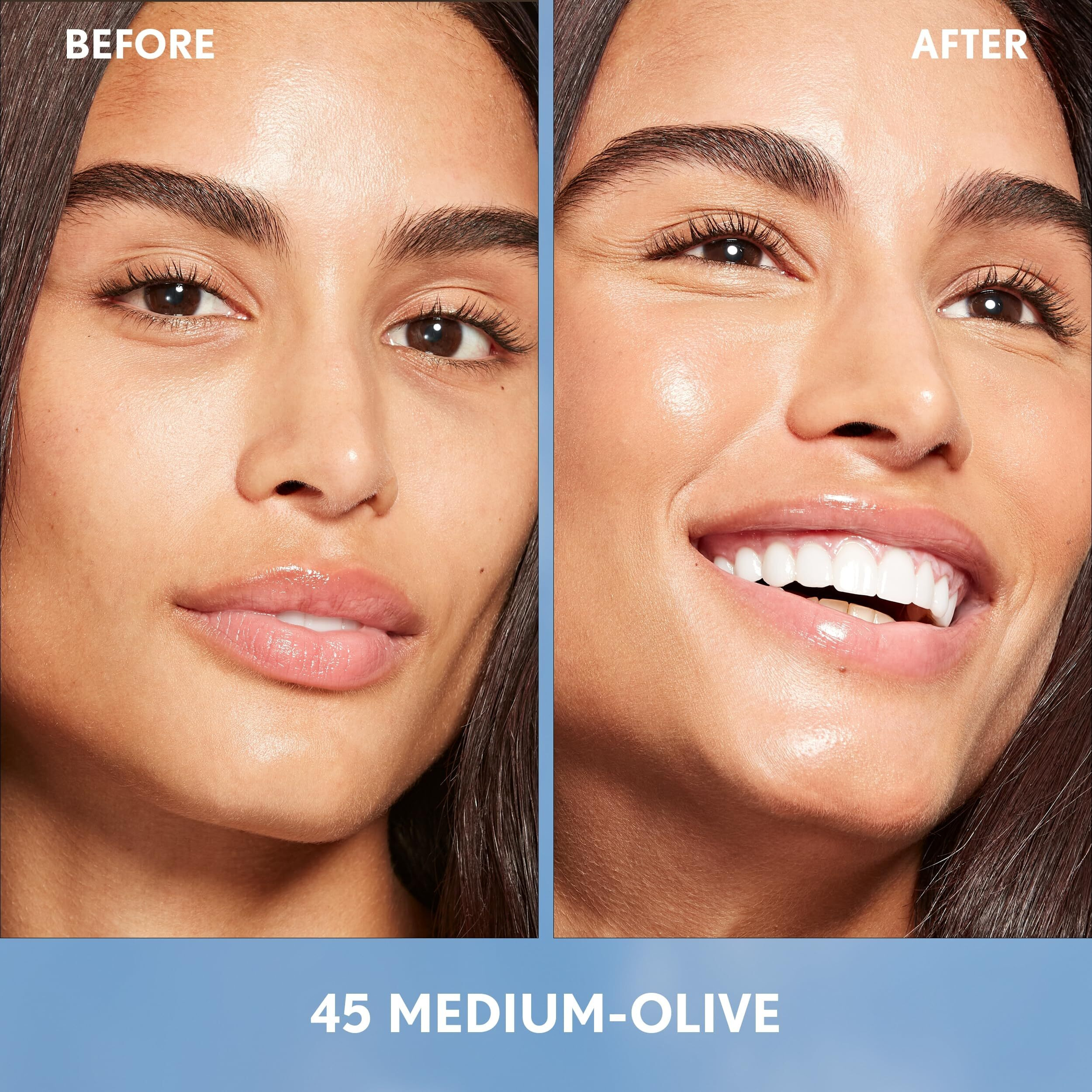 Covergirl Simply Ageless  45 Medium-Olive  Liquid Foundation  Lightweight Foundation  Skincare Makeup Hybrid  Vegan Formula  Healthy Glow  Foundation For Dry Skin  1Oz