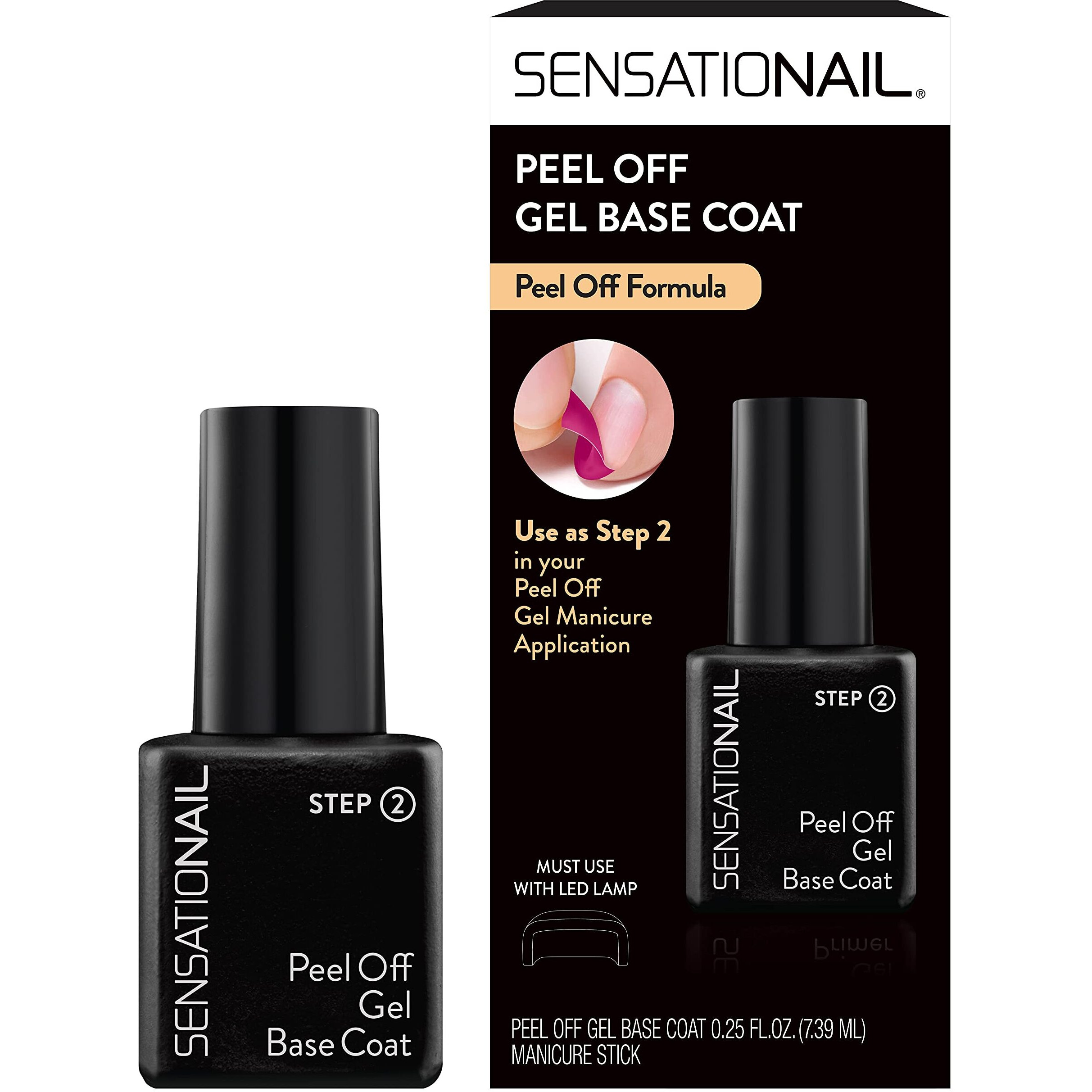 Sensationail Peel Off Formula Gel Nail Polish Base Coat Refill  Clear  0.25 Fl Oz