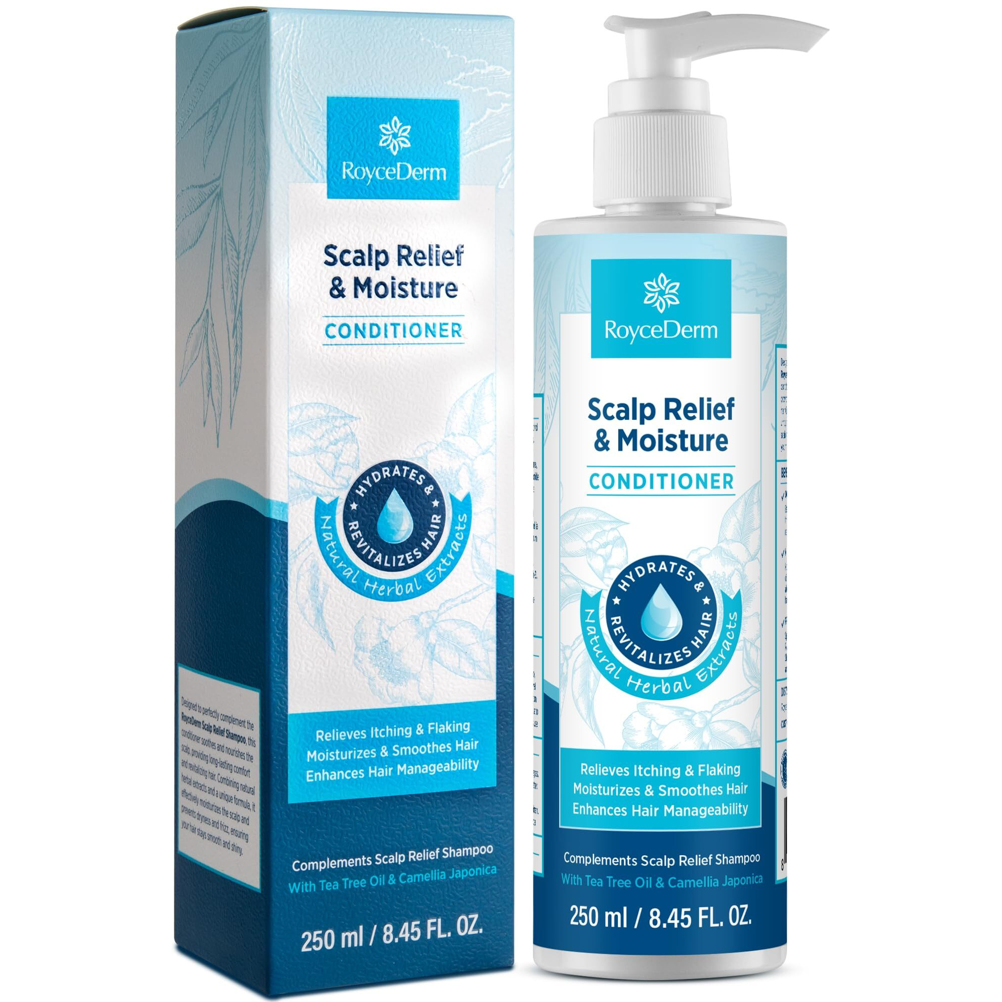 Roycederm Scalp Relief & Moisture Conditioner Hydrating & Nourishing Formula With Jojoba Oil  Aloe Vera & Camellia Oil  Soothes Dry  Itchy Scalp