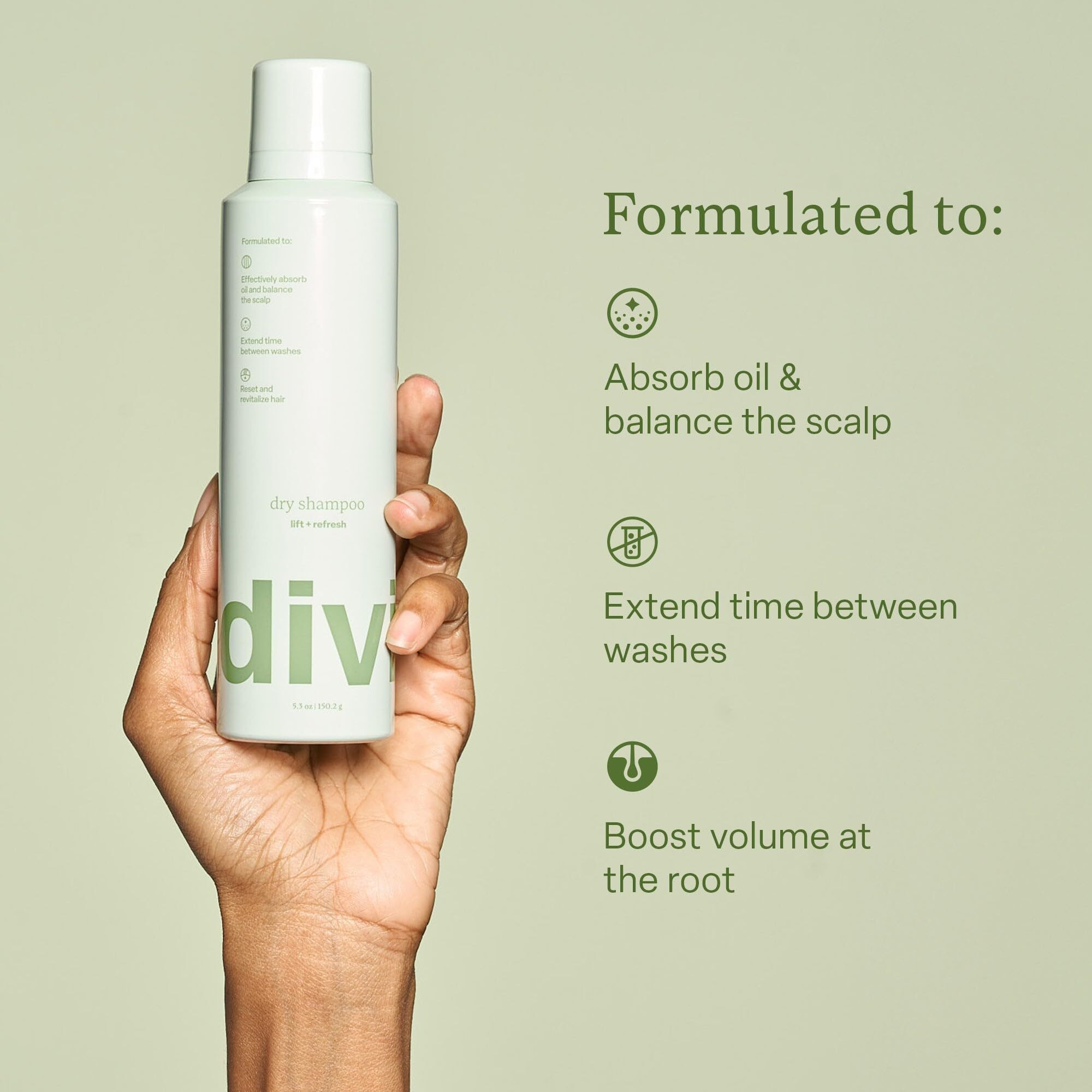 Divi Dry Shampoo  1.7 Oz  Revives Hair Between Washes