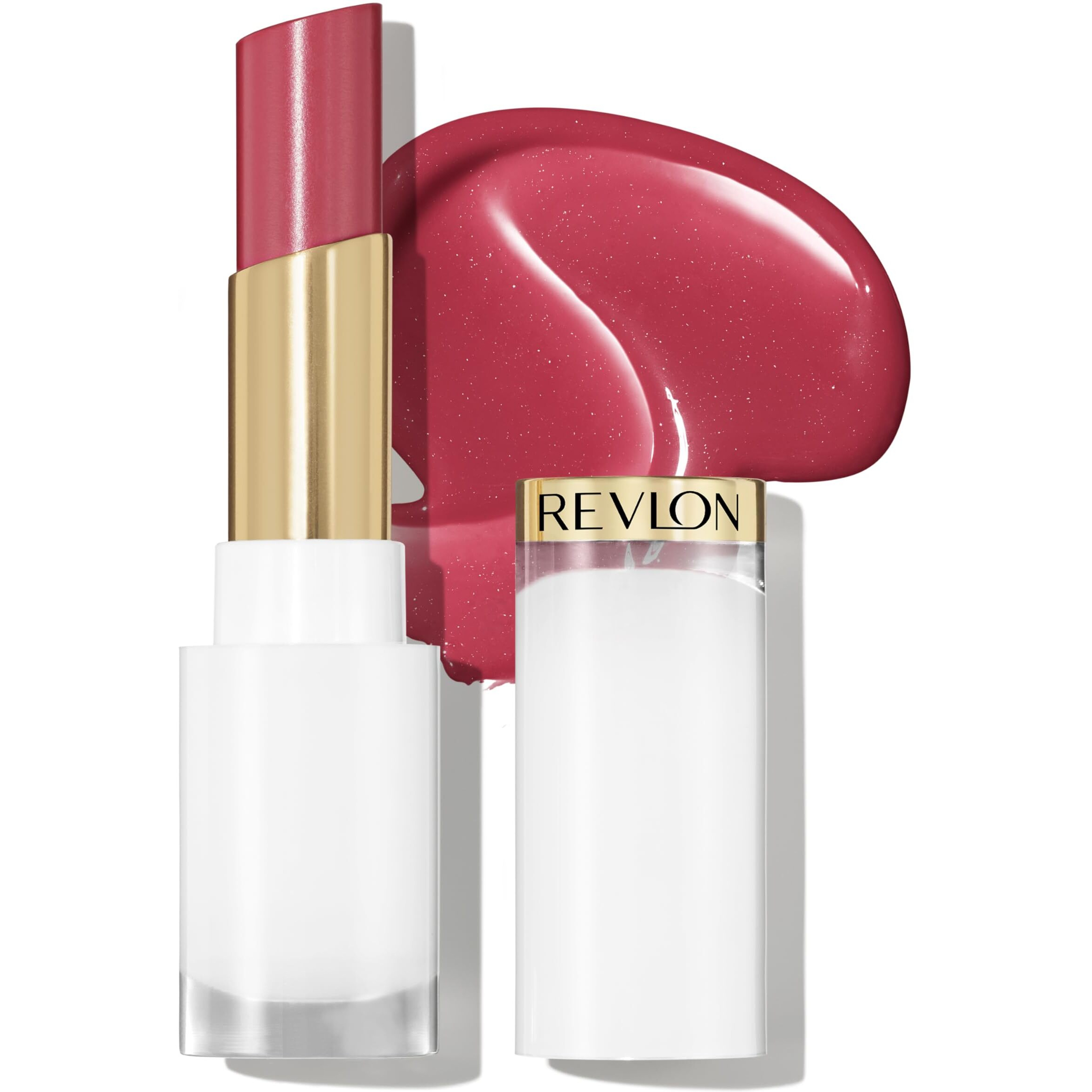 Revlon Super Lustrous Glass Shine Balm  Hydrating Tinted Lipstick  Sheer  Glossy Shiny Finish  005 Glossed Up Rose  0.11 Oz