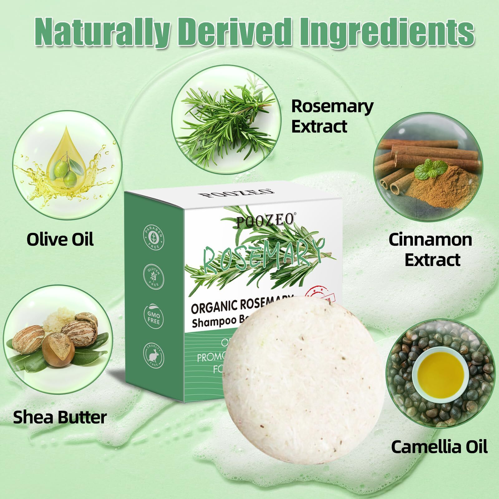 Dbeautym 2 Pack Rosemary Hair Shampoo Bar Deep Cleansing For Scalp Hair Loss Shampoo Soap Organic Hair Oil Control Solid Shampoo For Hair Growth  Refreshing And Hydrating Soap For Mothers Day Gifts