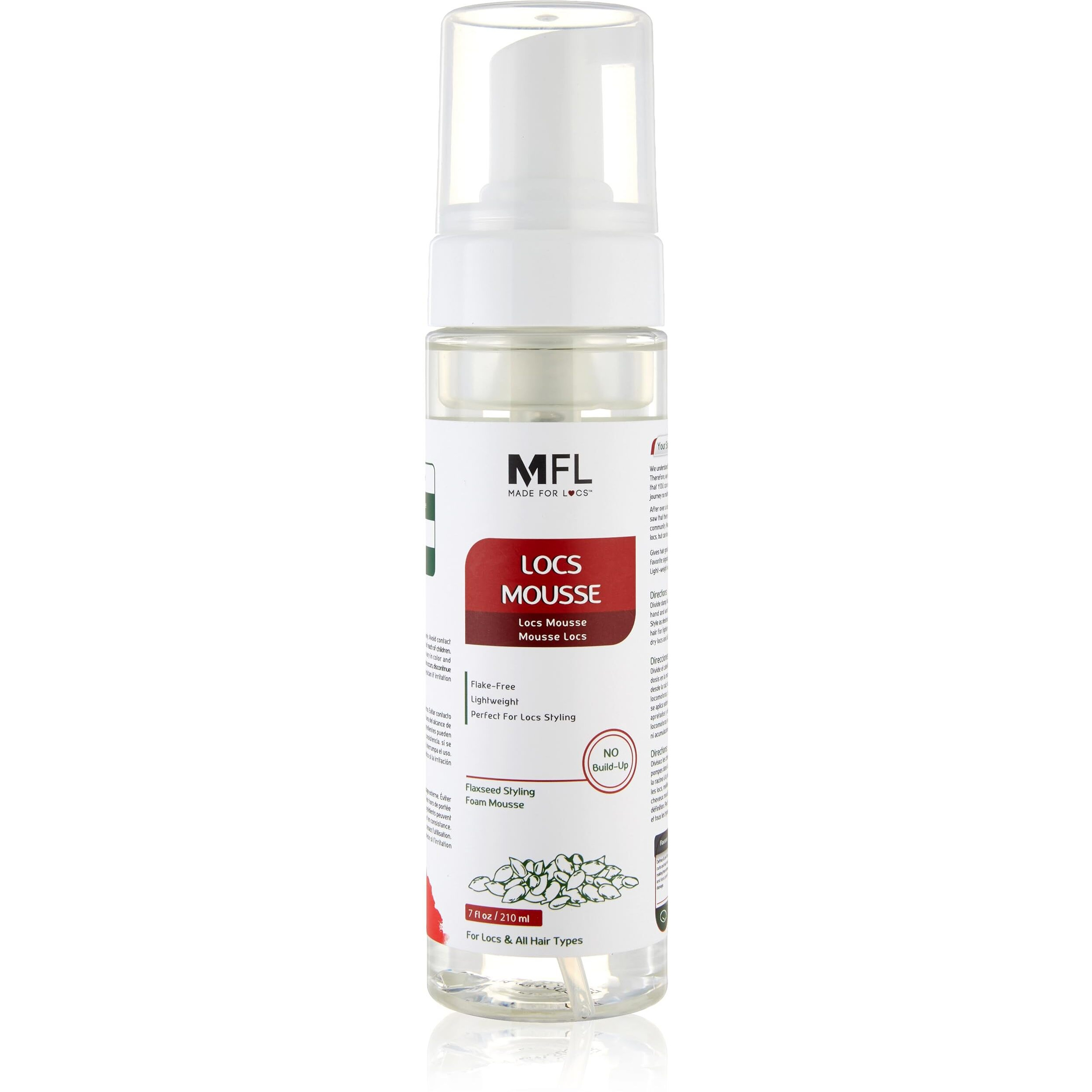Locs Styling Flaxseed Mousse | Build-Up Free With No White Flakes- Non Sticky | 7 Oz
