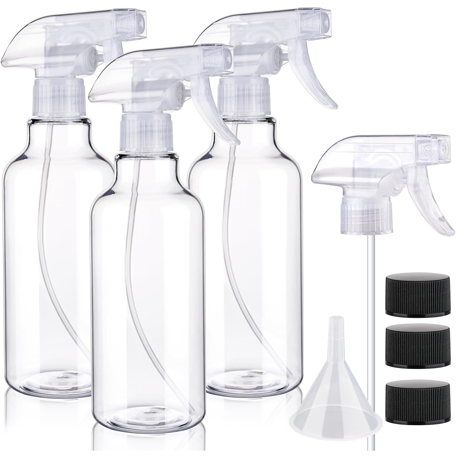 3 Pack Plastic Spray Bottles Empty Spray Bottle 10Oz/300Ml Heavy Duty Spraying Bottles Mist/Stream Water Bottle For Cleaning Solutions  Essential Oils  Hair  Cooking (Clear)