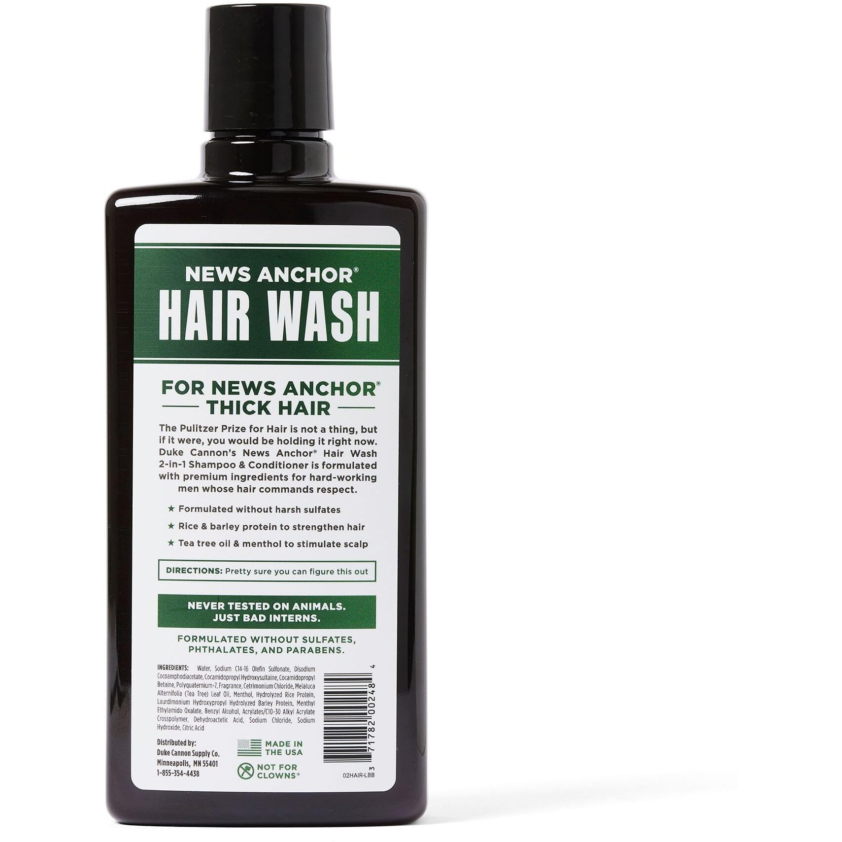 Duke Cannon Supply Co. News Anchor 2-In-1 Hair Wash - Tea Tree  14 Oz.