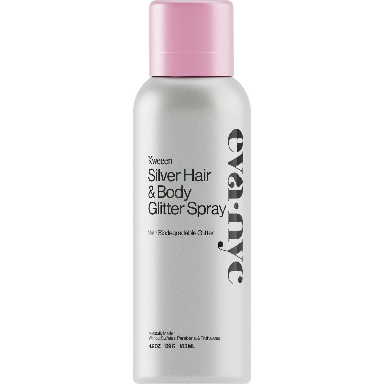 Eva Nyc Kweeen Silver Hair And Body Glitter Spray  4.9 Oz