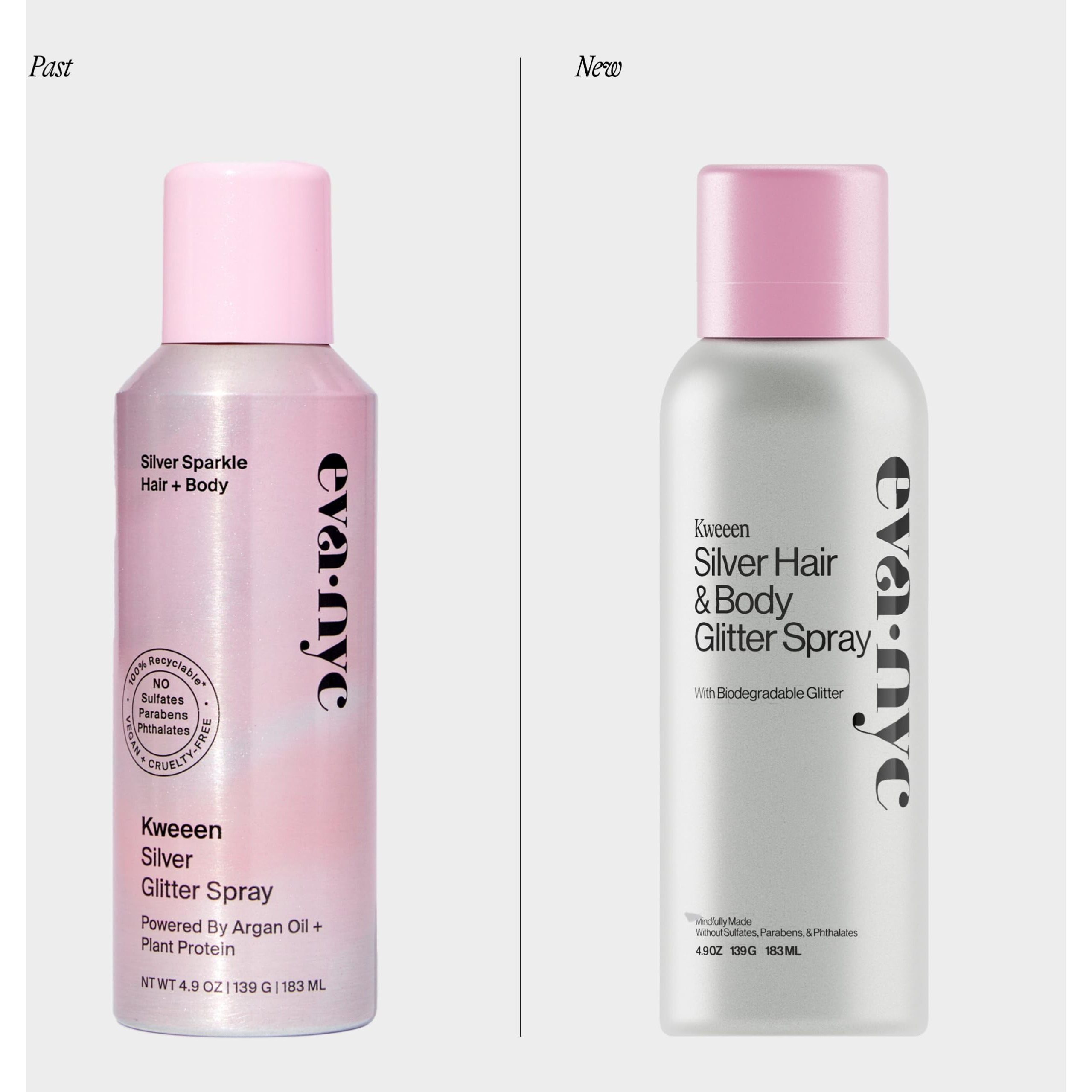 Eva Nyc Kweeen Silver Hair And Body Glitter Spray  4.9 Oz