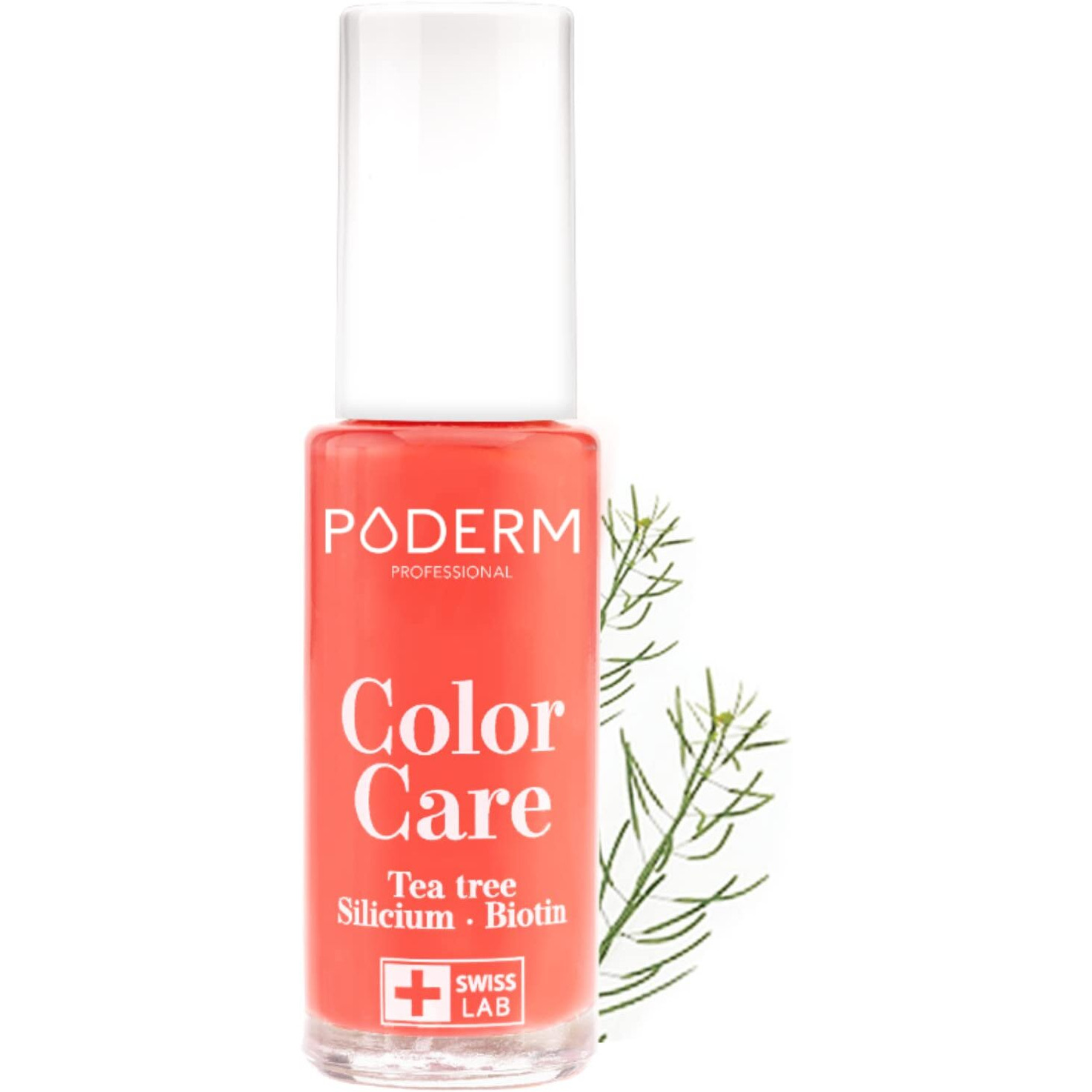 Poderm - Nail Polish - Enriched With Tea Tree - Improves Nail Appearance - Ingredients Natural/Vegan - Foot/Hand - Swiss Made (Coral Pink)