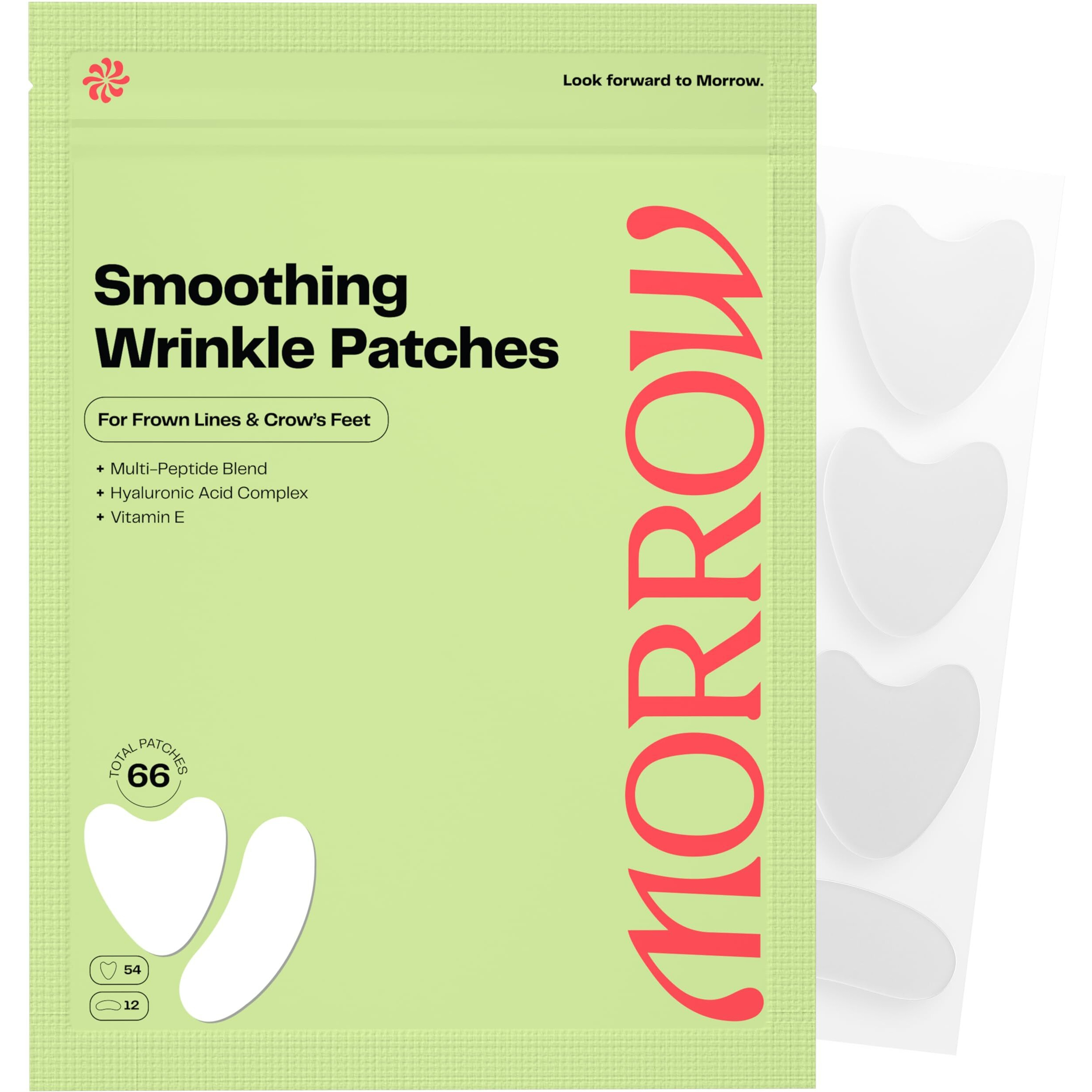 Morrow Beauty - Peptide-Infused Smoothing Wrinkle Patches - Overnight Patches For Fine Lines And Wrinkles  Anti Aging Stickers For Crow's Feet  Elevens  Smile Lines (66 Count) - Made In Korea