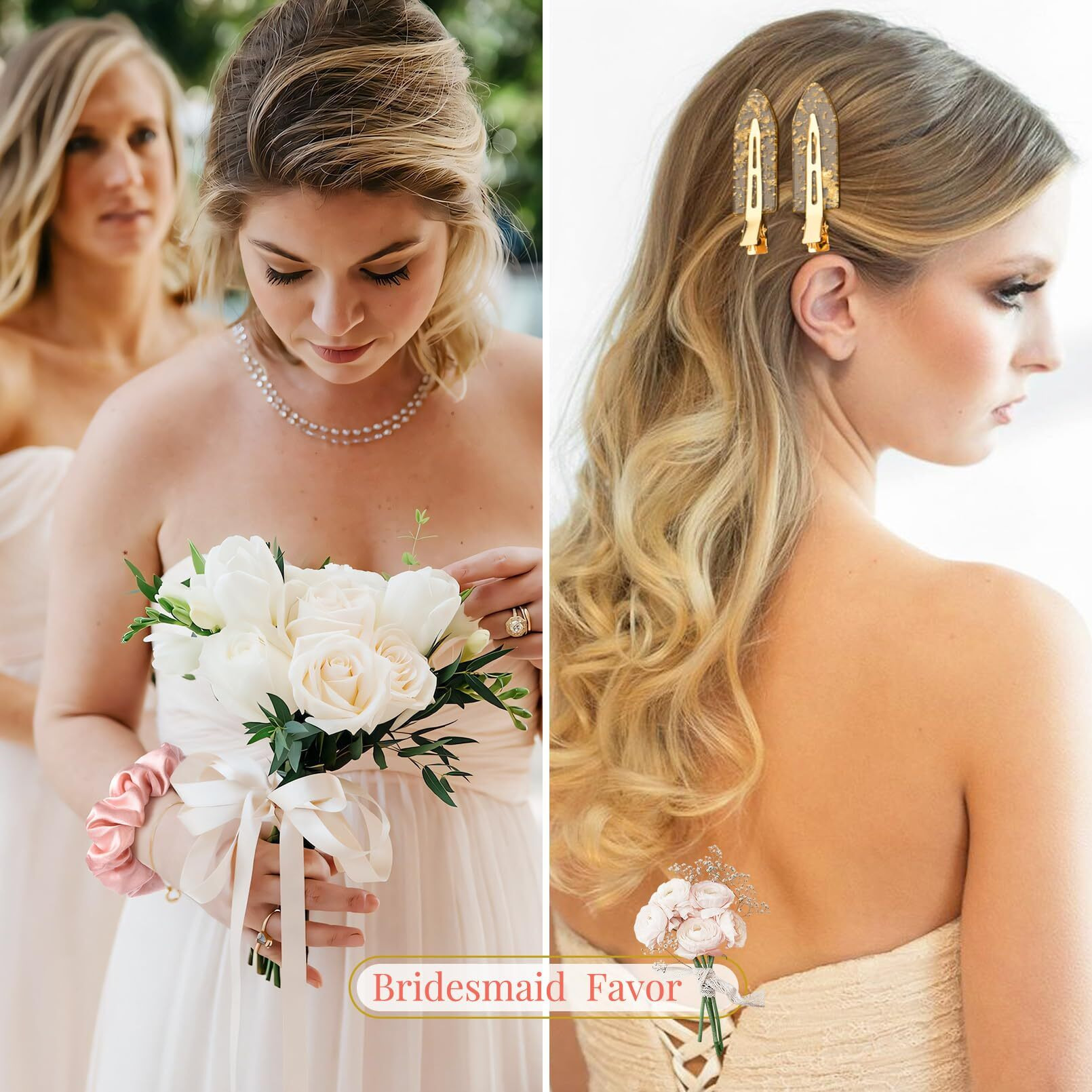 12 Pcs Bridesmaid Proposal Gifts Bridesmaid Hair Clips Bridesmaid Scrunchies Bridal Shower Gifts Silk Satin Soft Hair Accessories Bridesmaid Wedding Favor Women Girls