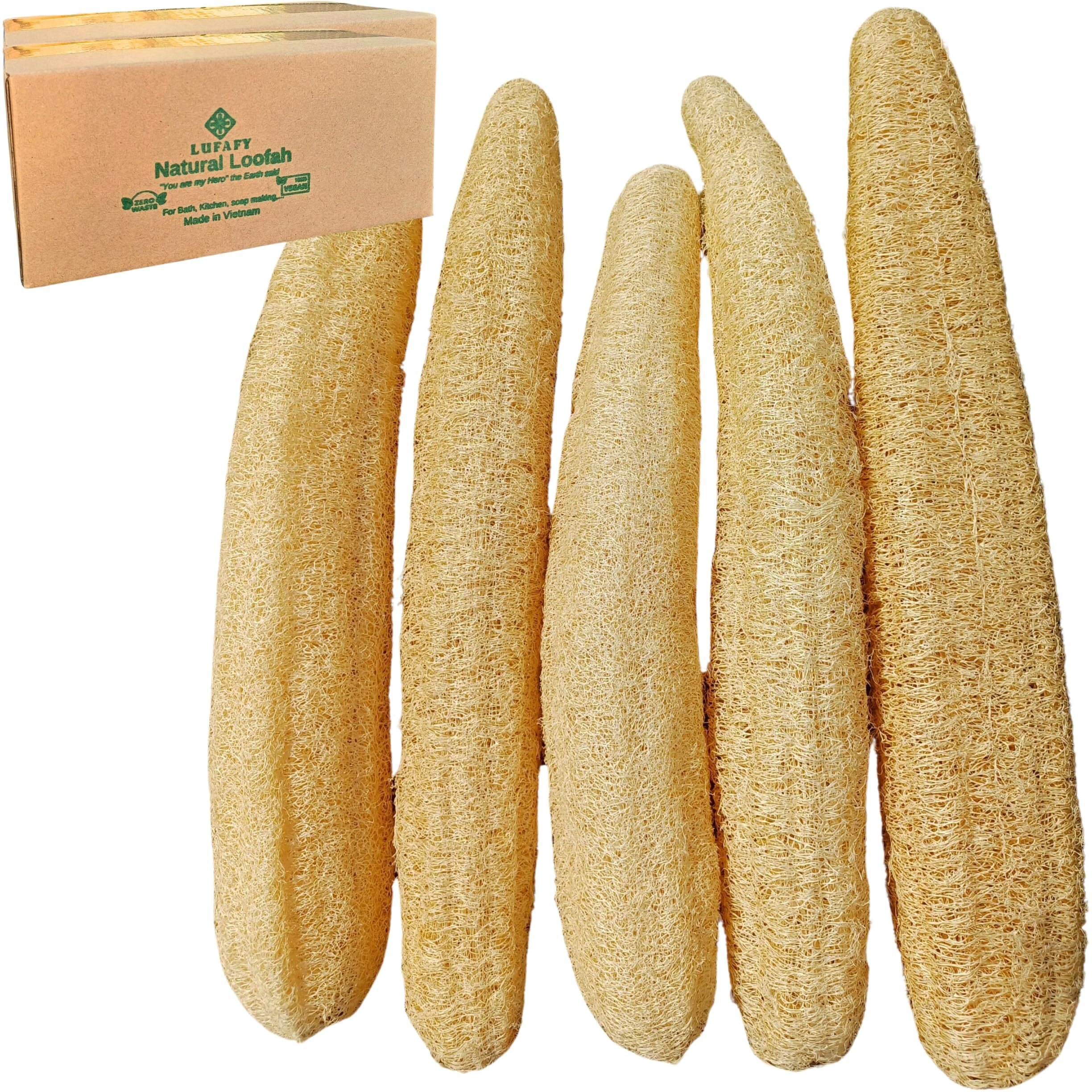 5 Pcs (18- 20 Inches) Shower Loofah Exfoliating Body Scrubber | Natural Loofah Sponge | Bath For Loofah For Men And Women | Pack Of 5