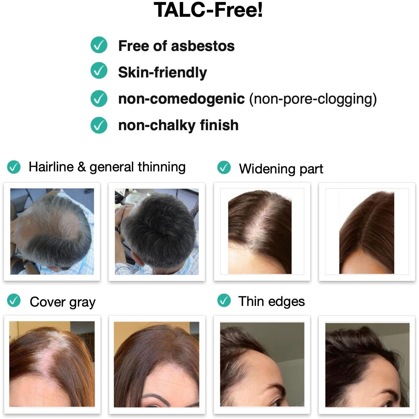 Caboki 10X Hair Powder For Thinning Hair  Talc-Free  Healthful Formula  Instantly Fuller Hair  Flawless Roots  Rain And Sweat Resistant  Easy To Use  Black  Unisex