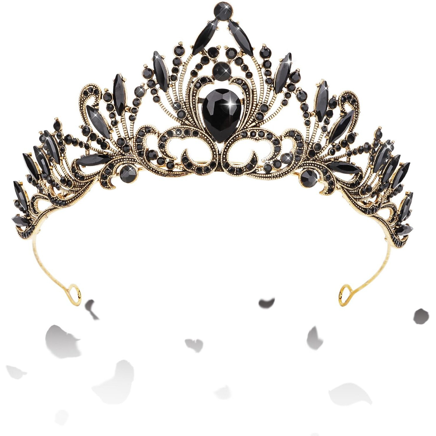 Black Crown  Cieher Black Crowns For Women Girls Black Tiara Black Swan Costume Gothic Wedding Crown Halloween Costume Vampire Accessories