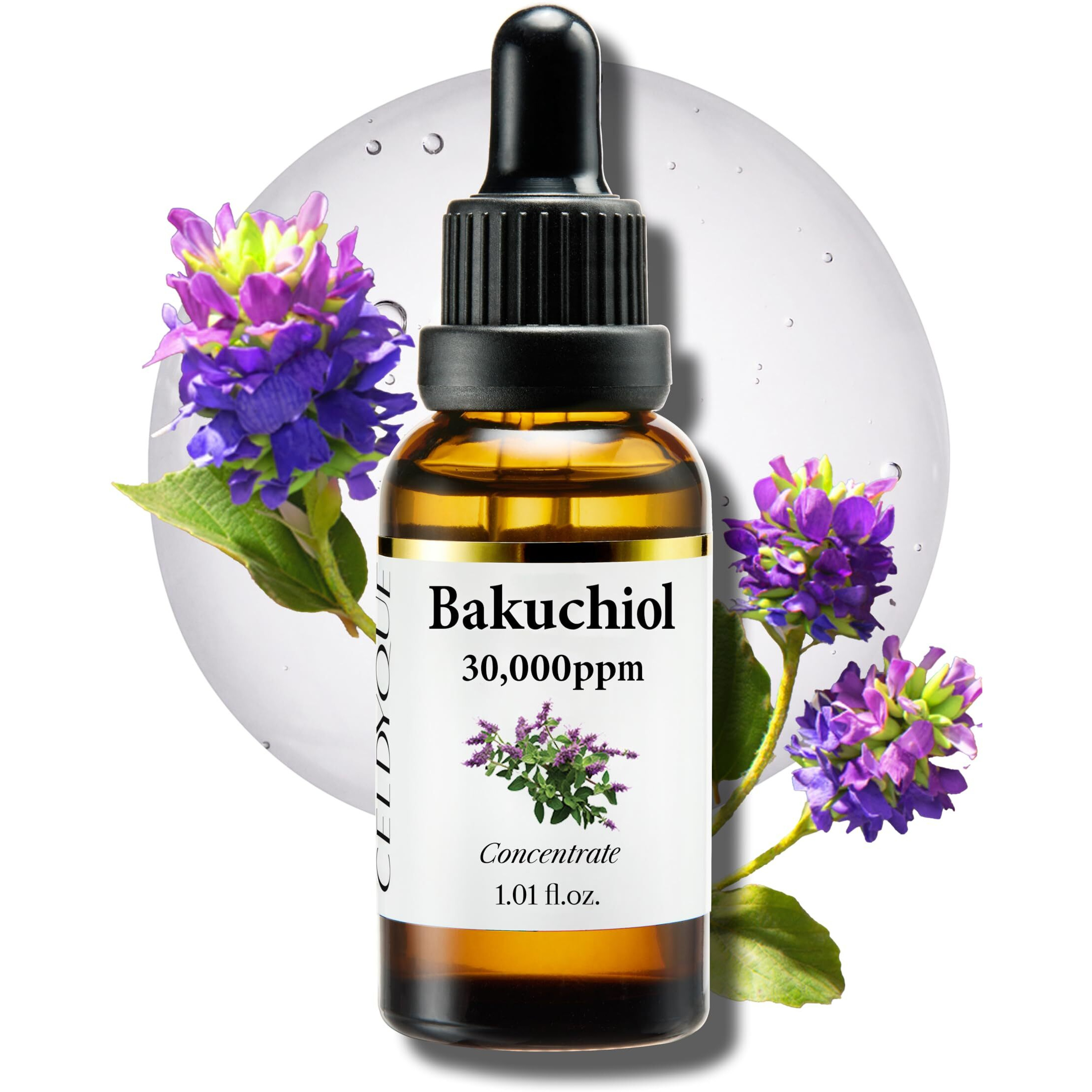 Korean Bakuchiol Concentrate Diy Mix-In Serum 30 000 Ppm - High Potency Retinol Alternative | Wrinkle Reduction Skin Firming & Smoothing - Anti-Aging Sensitive Skin Vegan & Cruelty-Free Non-Gmo 1 Oz