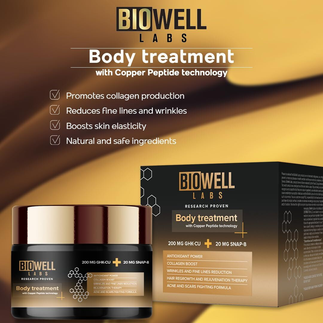 Biowell Labs Copper Peptide Firming And Repair Cream With Snap-8  Ghk-Cu - Anti Aging  Boost Skin Elasticity