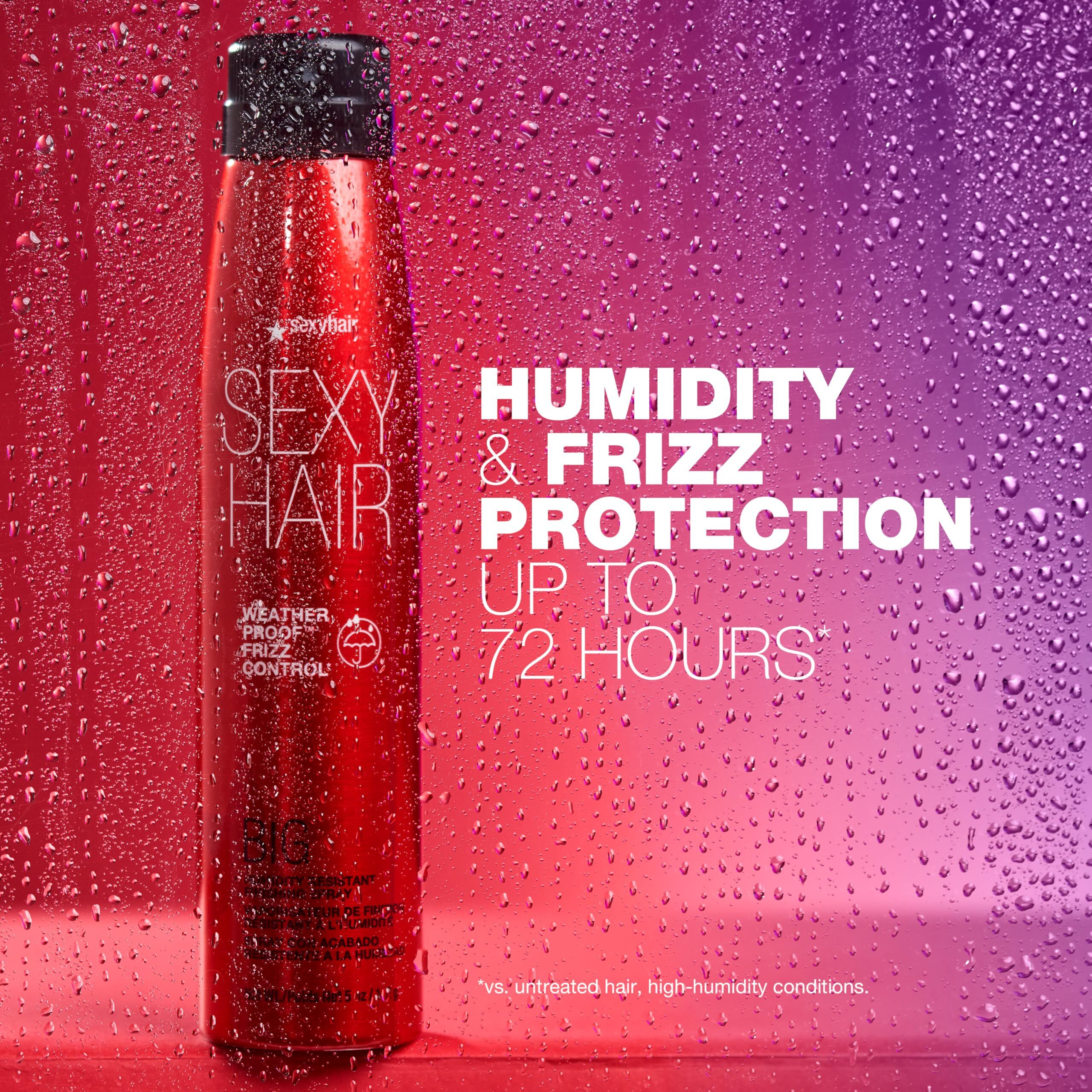 Sexyhair Big Weather Proof Frizz Control Finishing Spray  1.6 Oz | Lightweight | Up To 72 Hour Humidity & Flyaways Resistance | Flexible & Adjustable Hold
