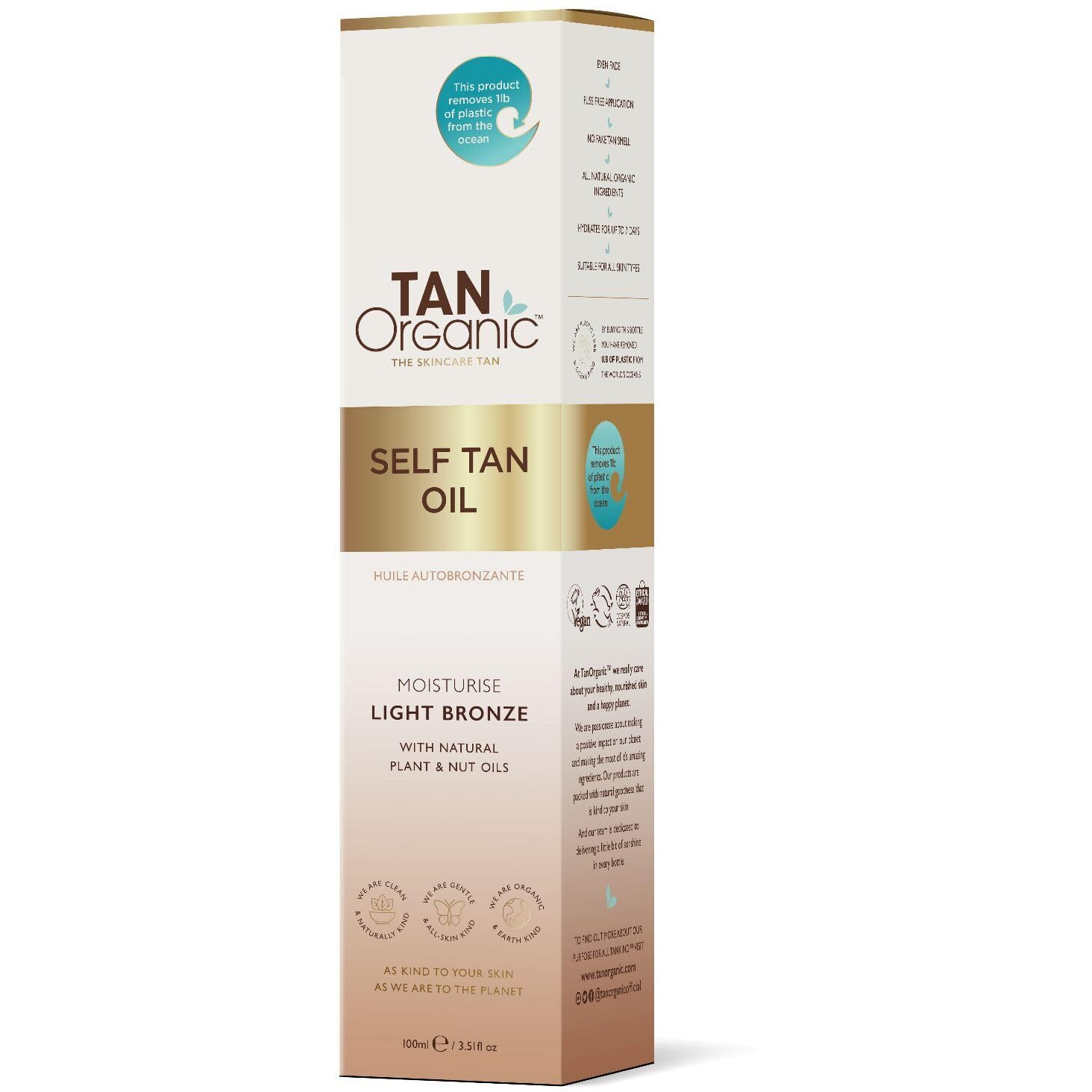 Tanorganic Self Tanning Oil Fake Tan Certified Organic Natural Vegan 100Ml