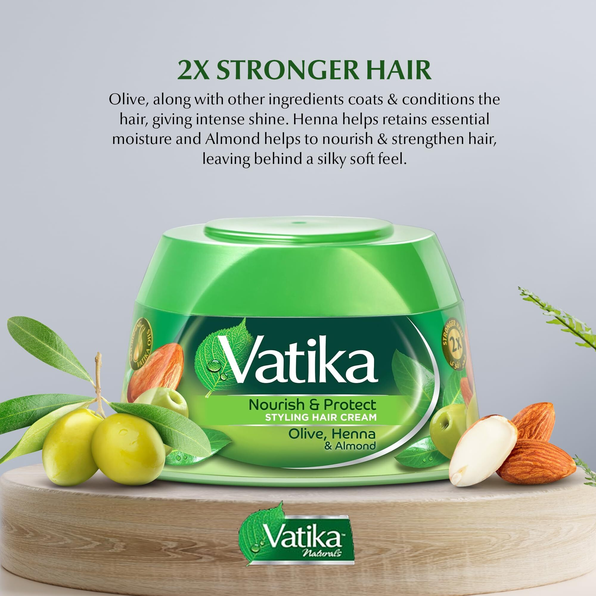 Dabur Vatika Naturals Hair Cream  Natural Moisturizing Hair Cream For Men And Women With All Hair Types - Short  Long  Dry Or Color-Treated Hair  Scalp Hydrating Moisturizer (210Ml  Nourish & Protect)