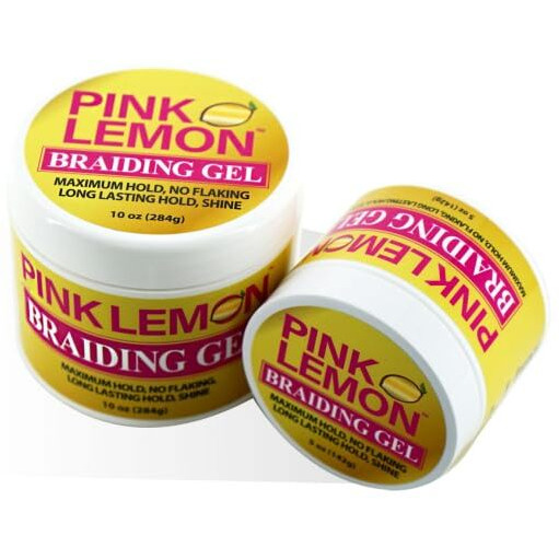 Pink Lemon Braiding Gel (5 Oz) - Maximum Hold  No Flaking  Long Lasting Hold  High Shine. For Micro  Inter  Dread  Faux  Loc  Twist  Braid  Edge.