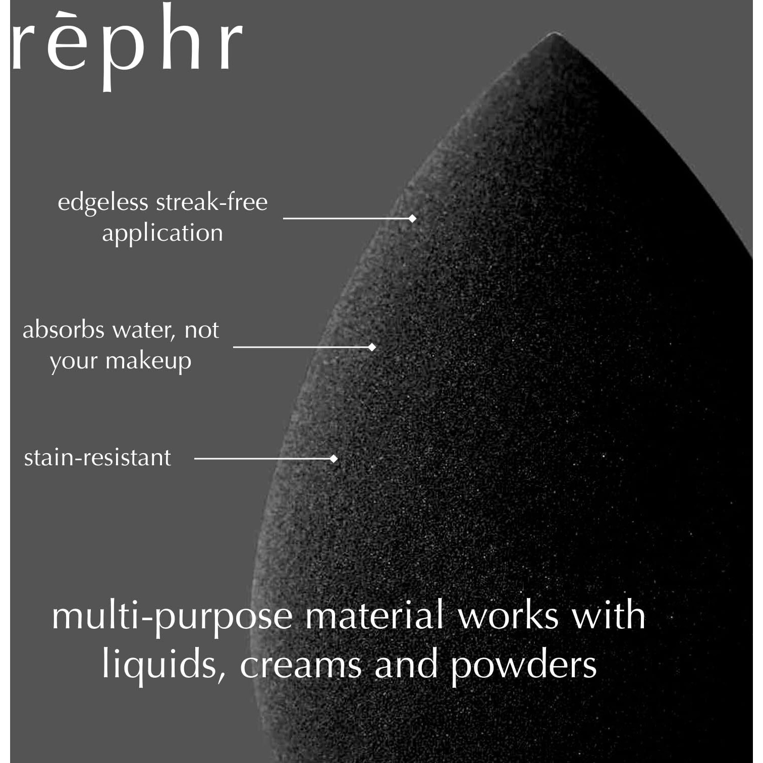 Rephr Makeup Sponge  Makeup Blender For Beauty Products Including Liquid Foundation And Concealer  Professional Flawless Streak-Free Finish  Cruelty Free  Vegan  Latex Free  2 Count