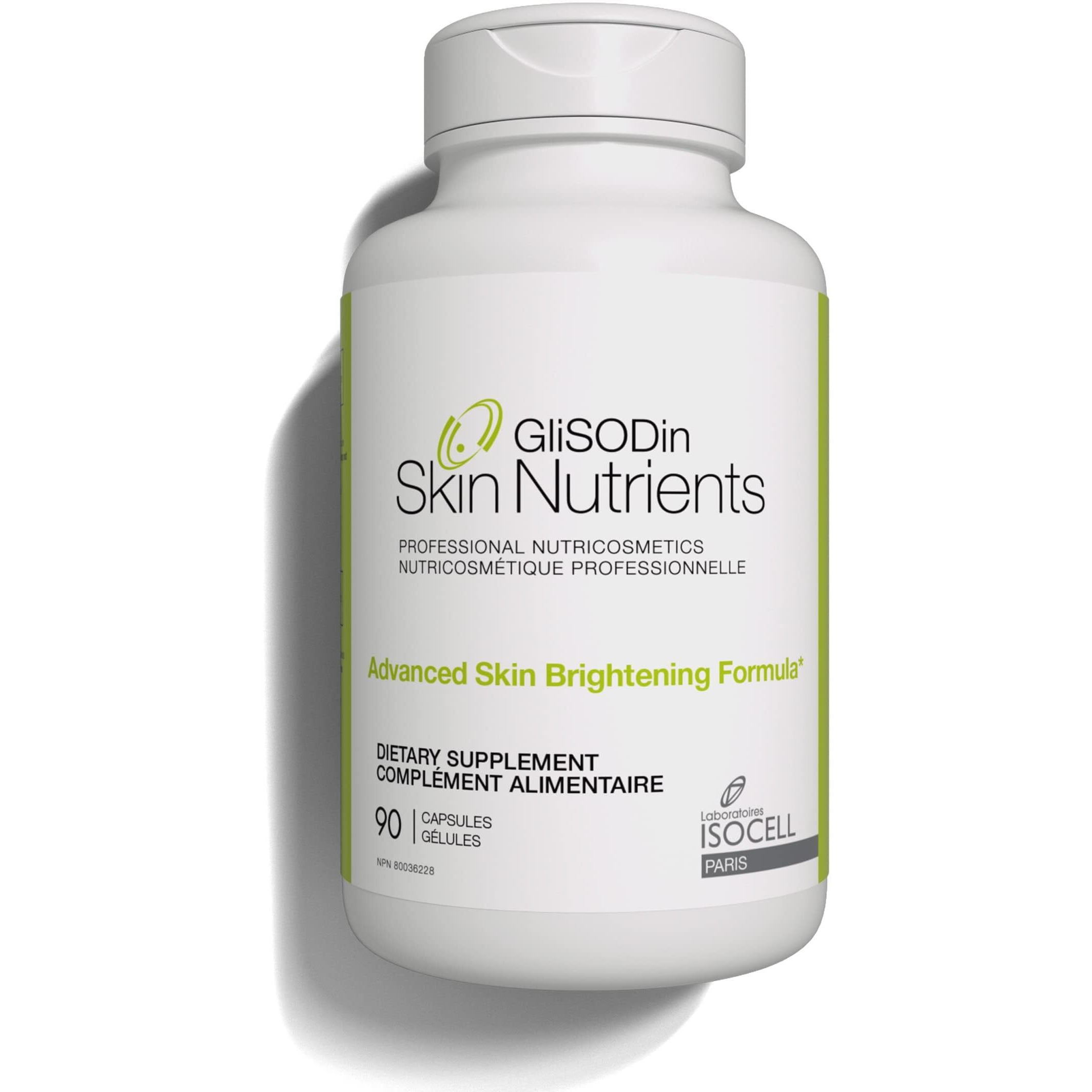 Glisodin Skin Nutrients Advanced Skin Brightening Formula - For Brighter  Clearer  And Firmer Complexion - Helps Reduce Blemishes - 90 Capsules