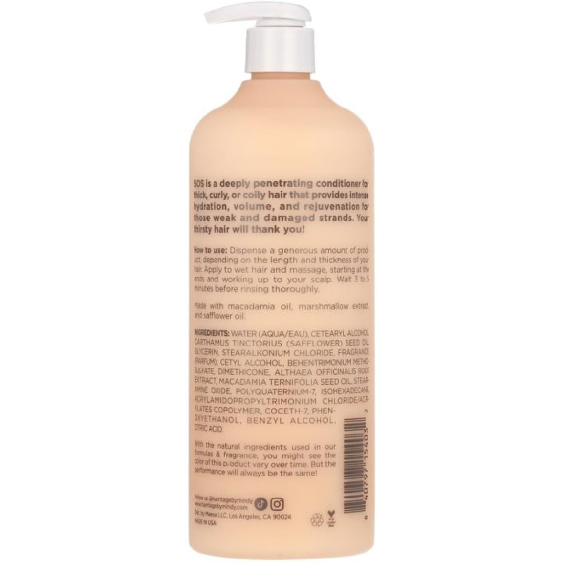 Hairitage Deep Moisture & Restore Deep Conditioner With Safflower Oil For Dry  Thick Hair - Hydrating - For Coily + Curly + Wavy Hair Types - Vegan For Women + Men  21 Fl. Oz.