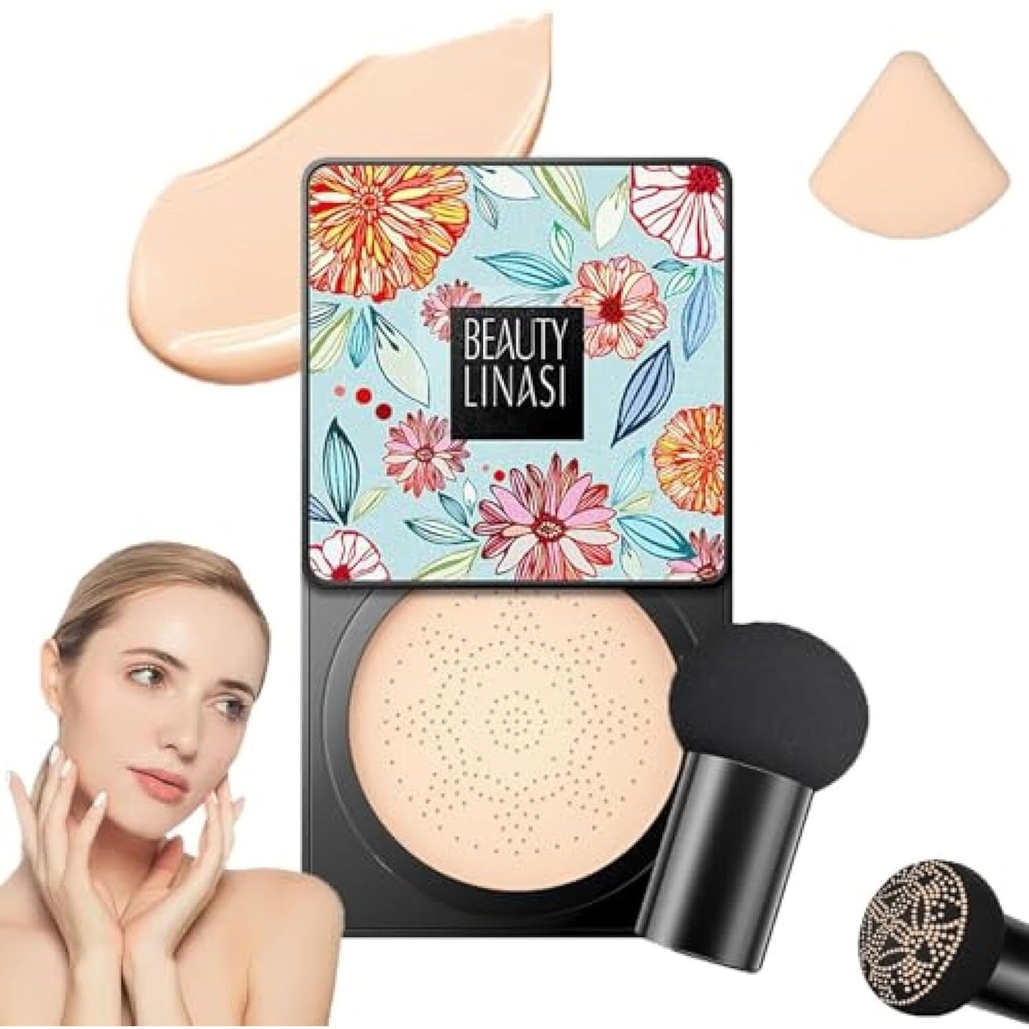 Beauty Cream  Beauty Linasi Clear Cover Beauty Cream  Air Cushion Cc Cream  Moisturizing Concealer  Makeup Long Lasting (A-Lvory)