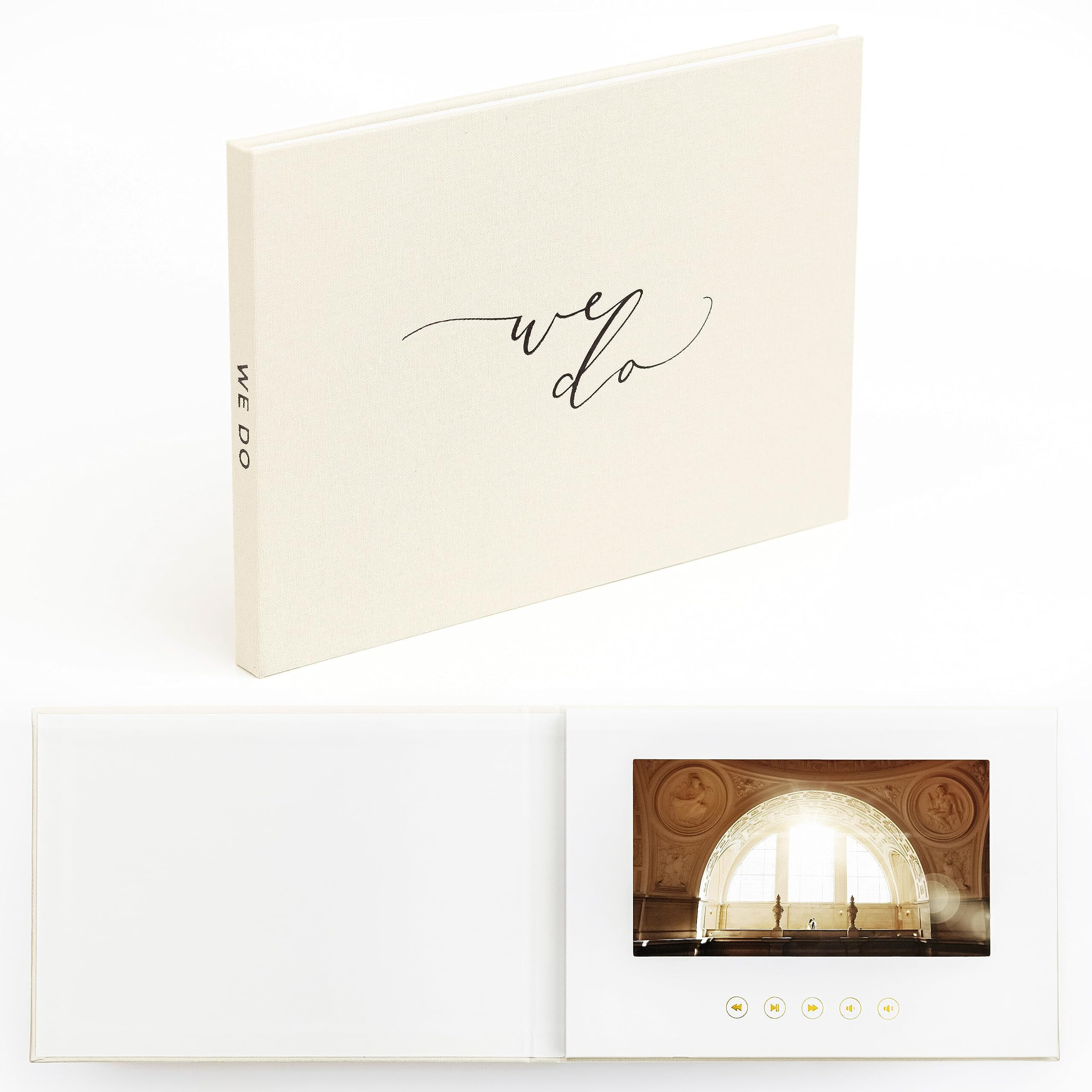 The Motion Books (We Do) | Luxury Linen Bound Wedding Video Book | Wedding Video Album | Up To 3 Hours Of Video  7  Ips Display  4Gb Of Memory & Rechargeable Battery