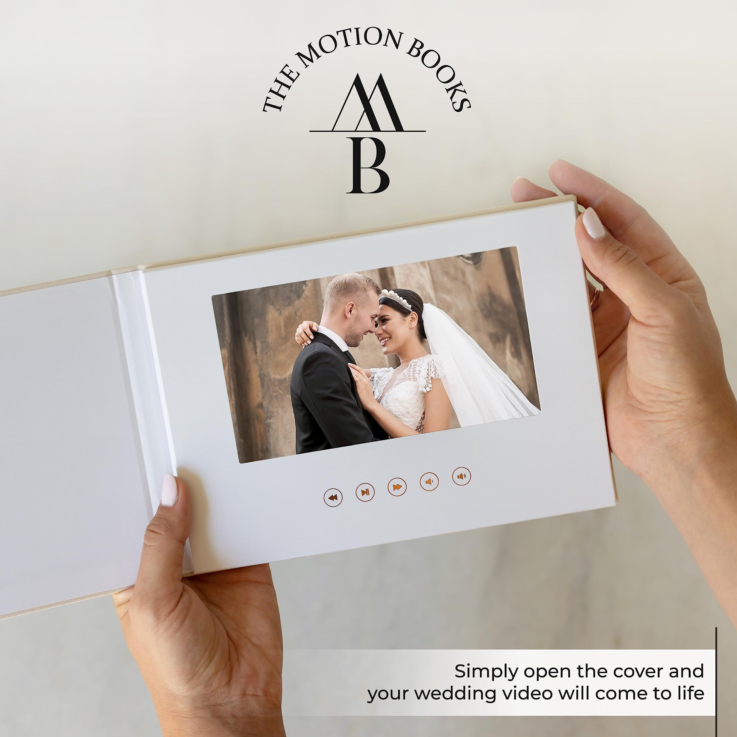 The Motion Books (We Do) | Luxury Linen Bound Wedding Video Book | Wedding Video Album | Up To 3 Hours Of Video  7  Ips Display  4Gb Of Memory & Rechargeable Battery