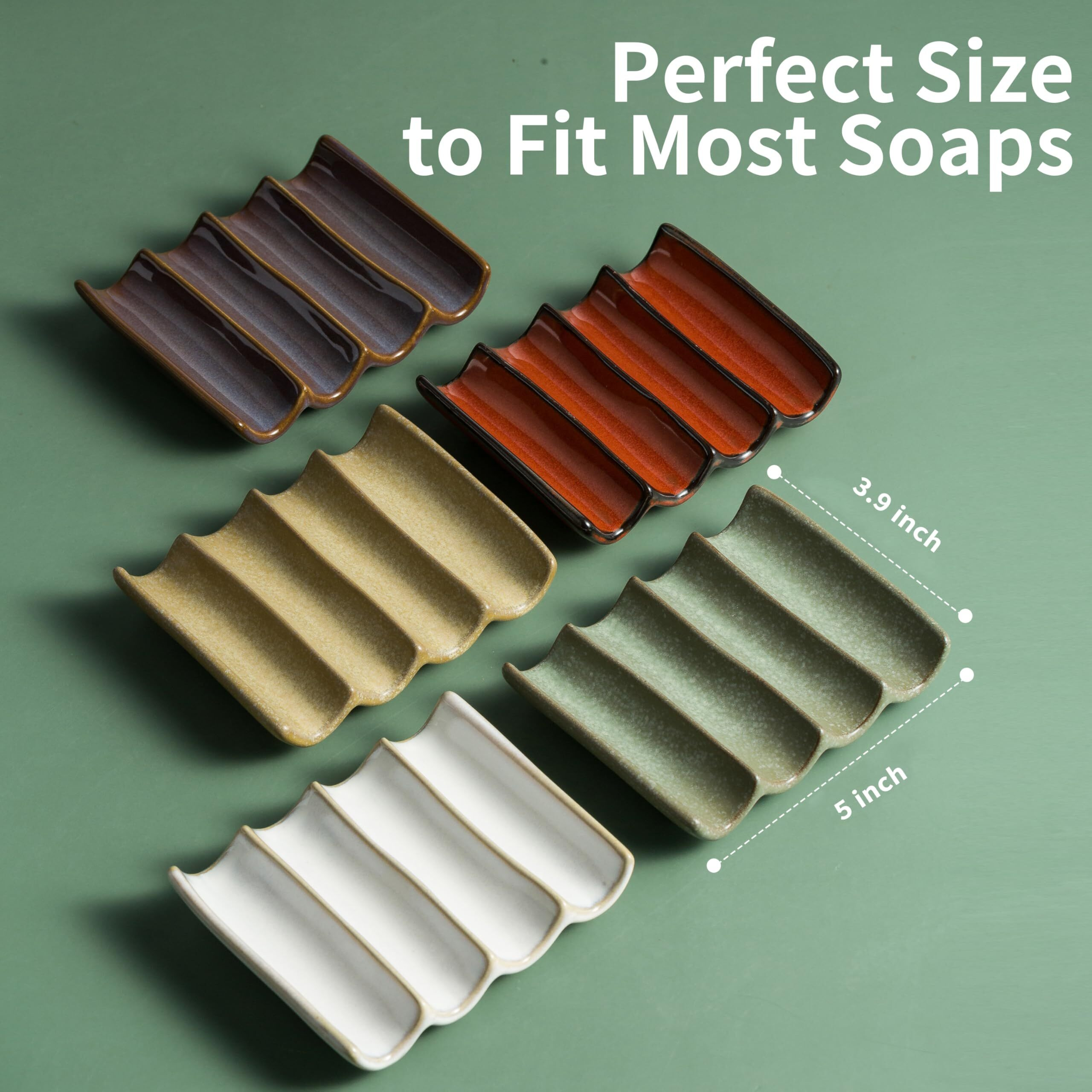 Cormomu Soap Dish Bar Soap Holder For Shower  Self Draining Water Soap Saver Keeper For Bathroom And Kitchen  Porcelain Dishwashing Sponge Soap Holder  Lift Soap Keep Dry  Yellow